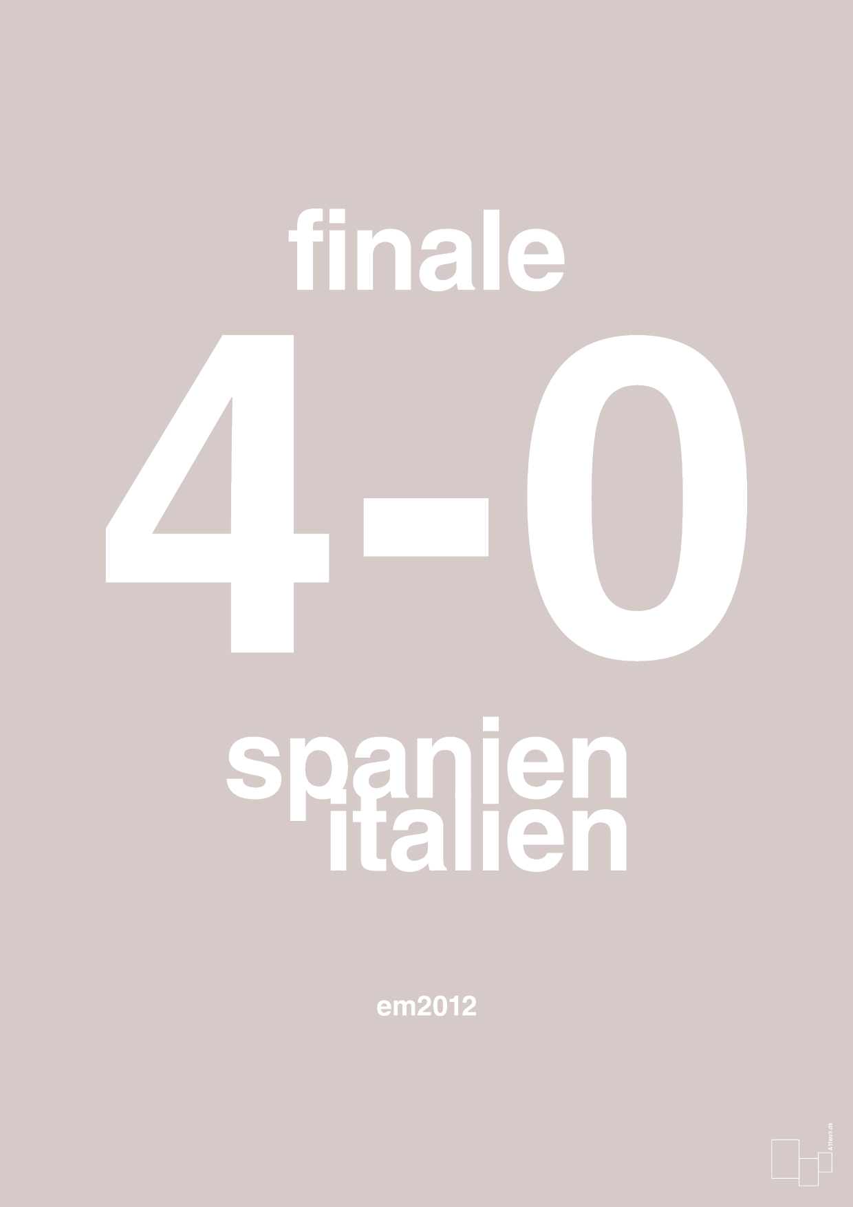 resultat for fodbold em finalen i 2012 - Plakat med Sport & Fritid i Broken Beige