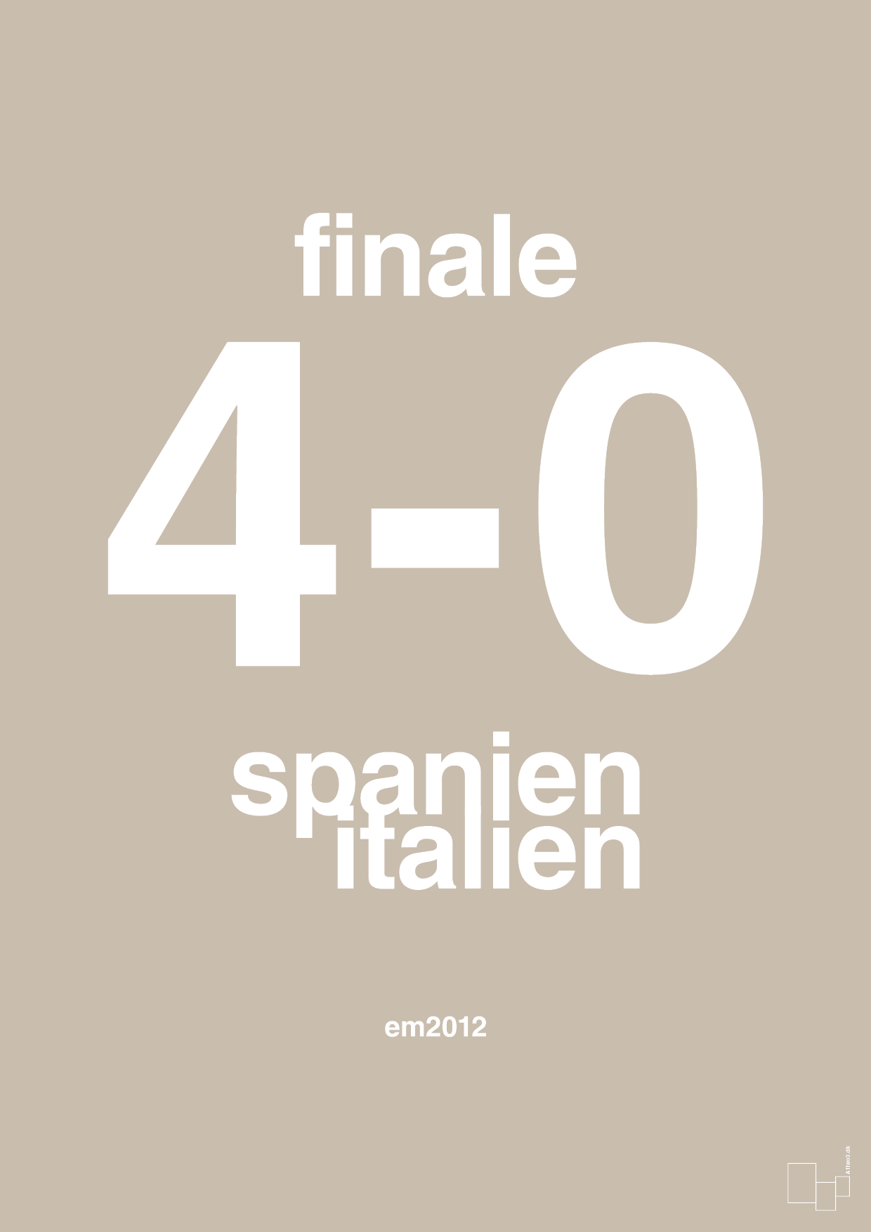 resultat for fodbold em finalen i 2012 - Plakat med Sport & Fritid i Creamy Mushroom