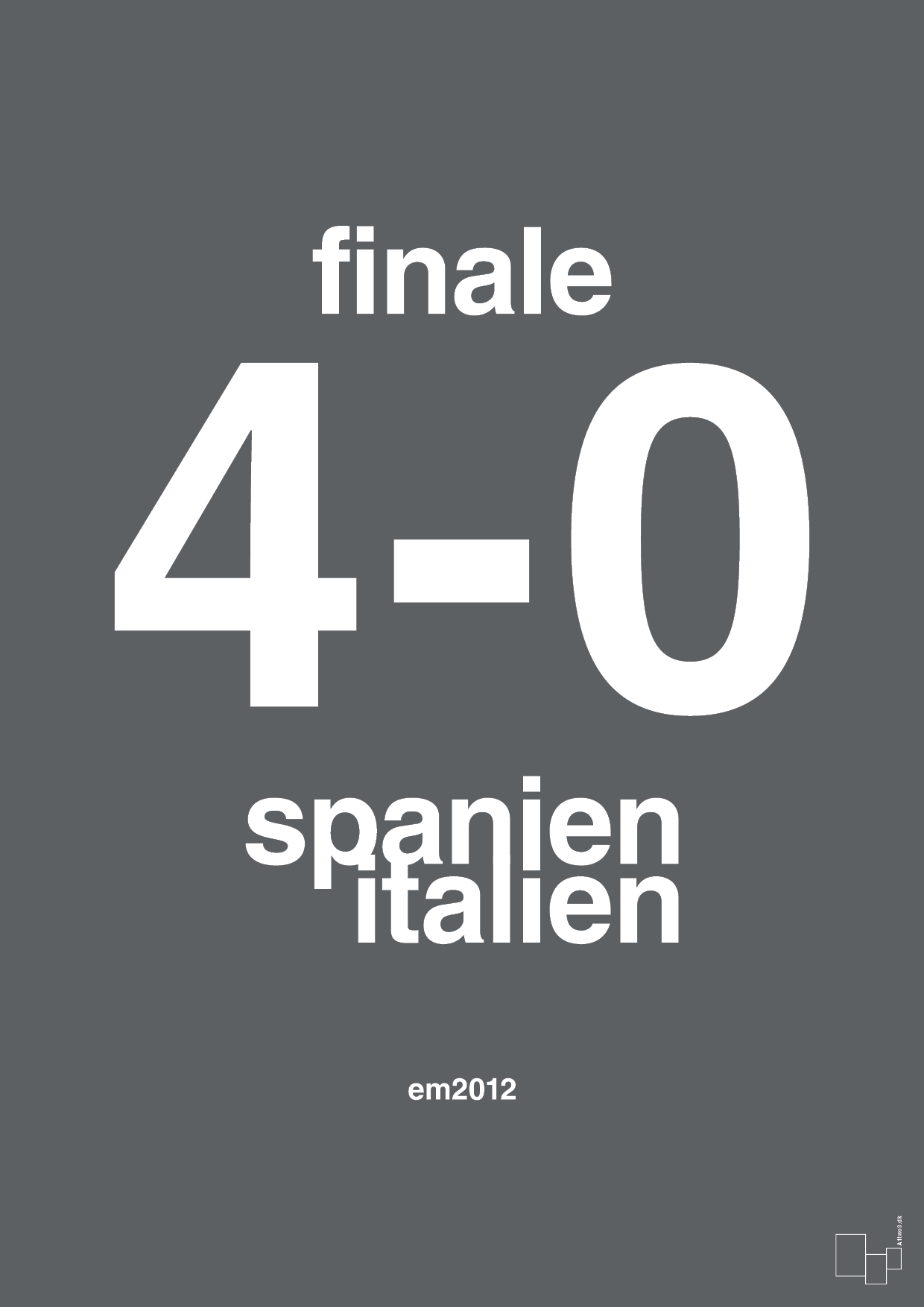 resultat for fodbold em finalen i 2012 - Plakat med Sport & Fritid i Graphic Charcoal