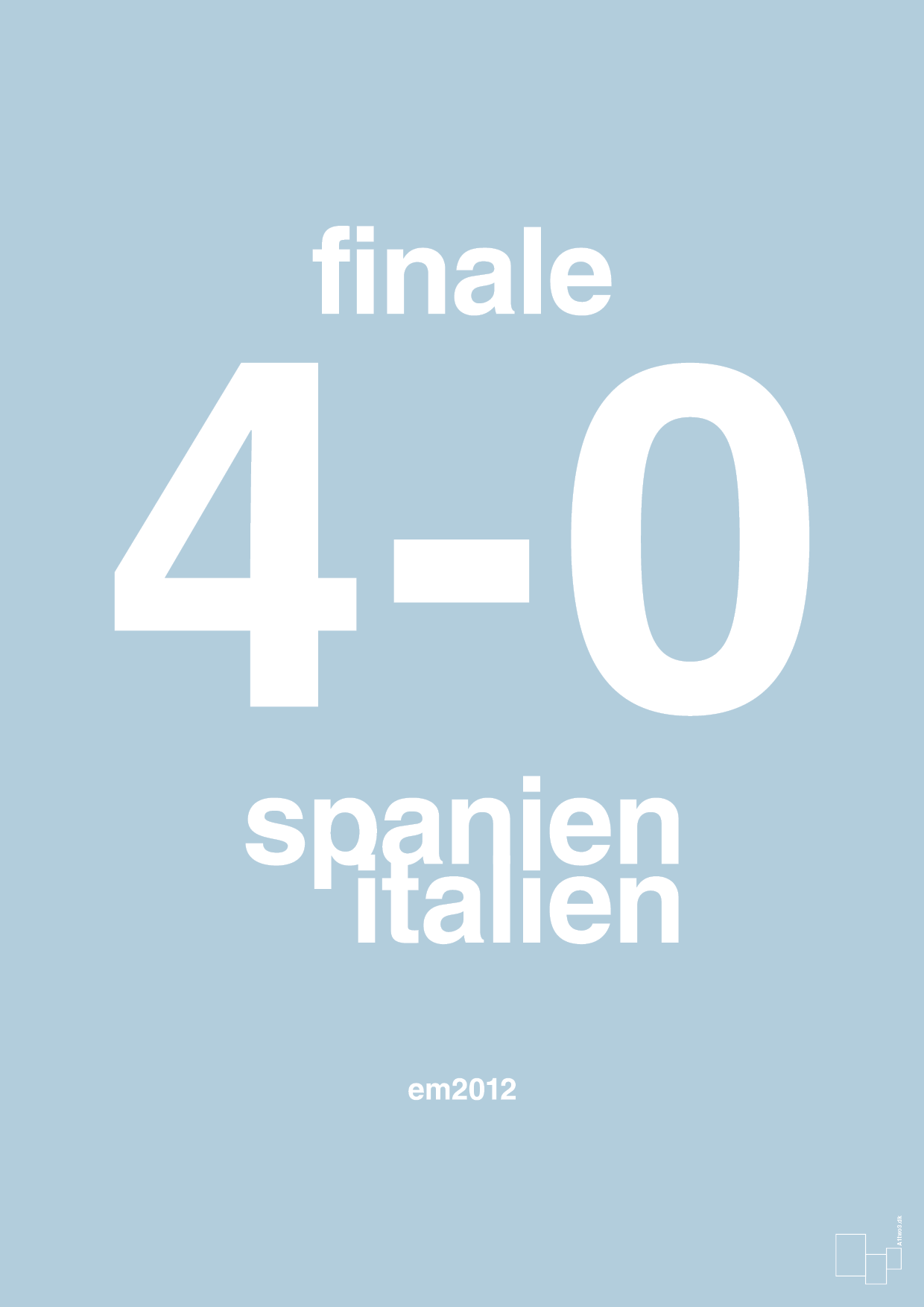 resultat for fodbold em finalen i 2012 - Plakat med Sport & Fritid i Heavenly Blue
