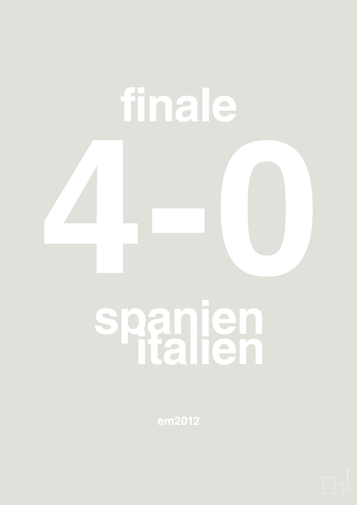 resultat for fodbold em finalen i 2012 - Plakat med Sport & Fritid i Painters White