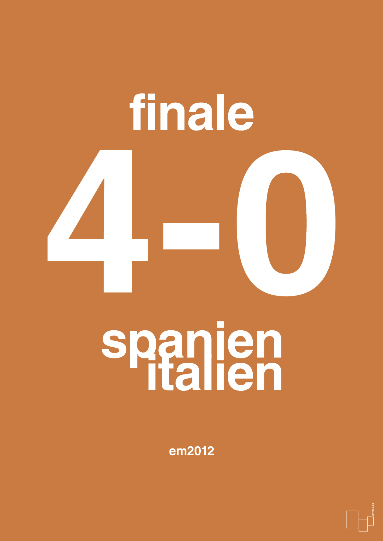 resultat for fodbold em finalen i 2012 - Plakat med Sport & Fritid i Rumba Orange
