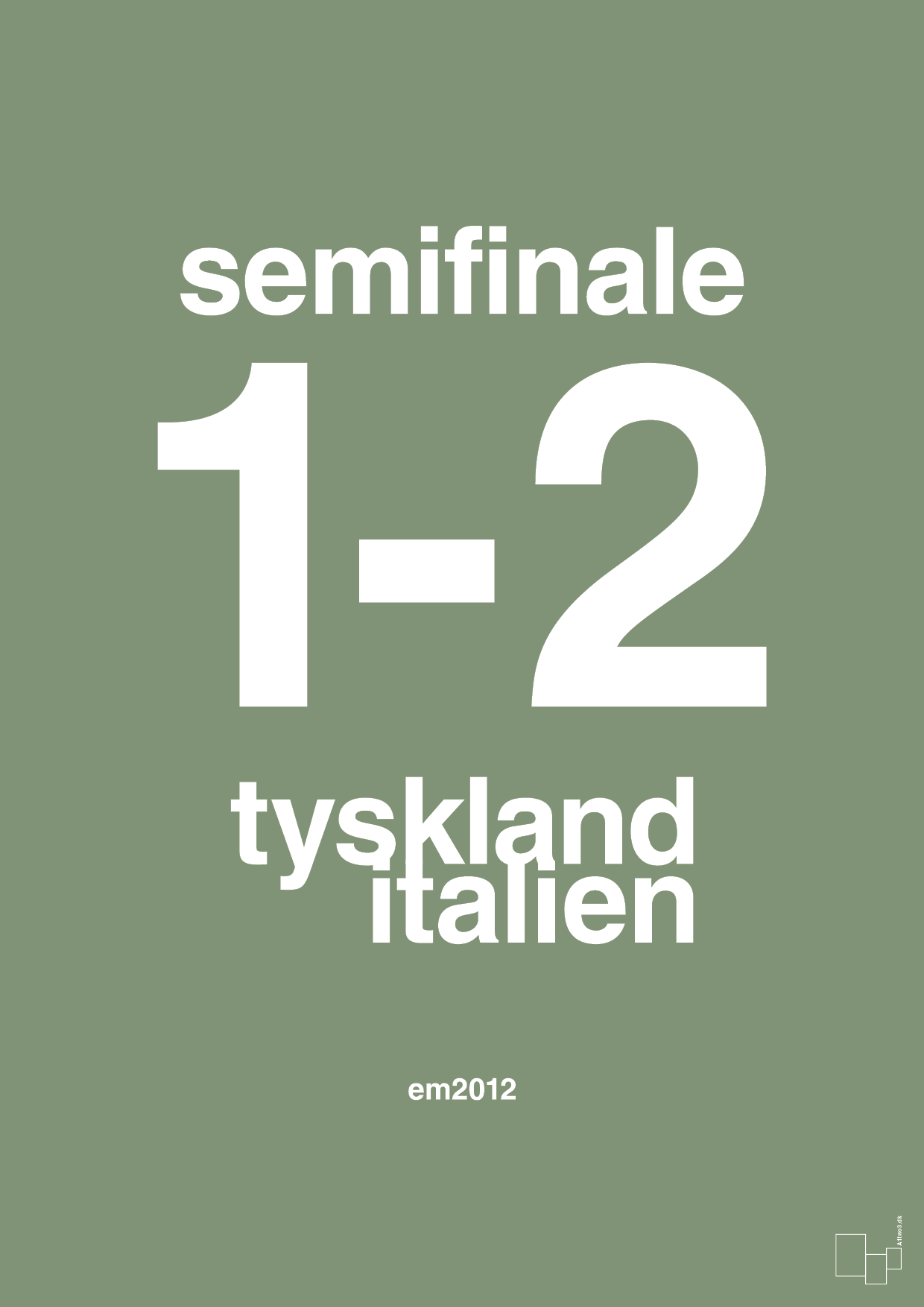 resultat for fodbold em semifinale A i 2012 - Plakat med Sport & Fritid i Jade