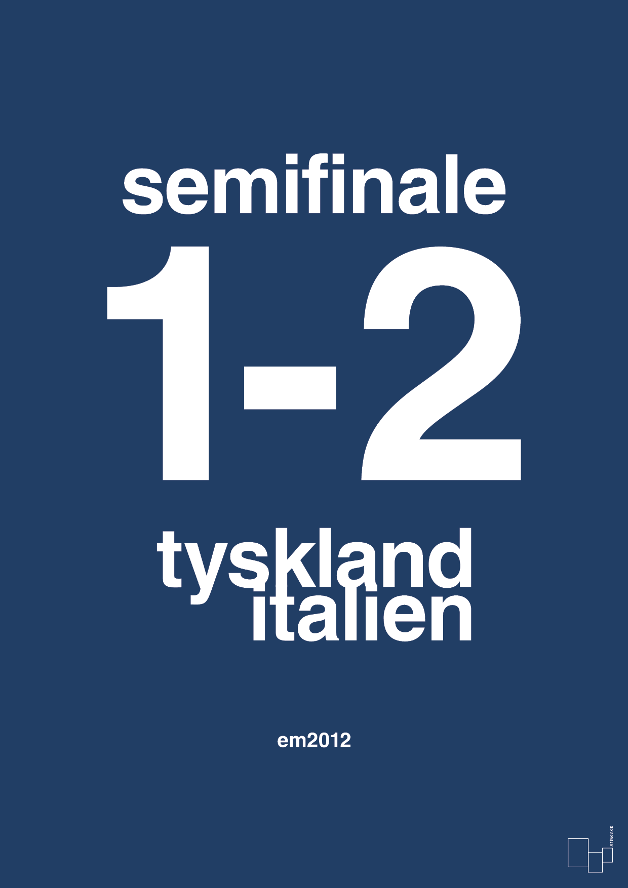 resultat for fodbold em semifinale A i 2012 - Plakat med Sport & Fritid i Lapis Blue