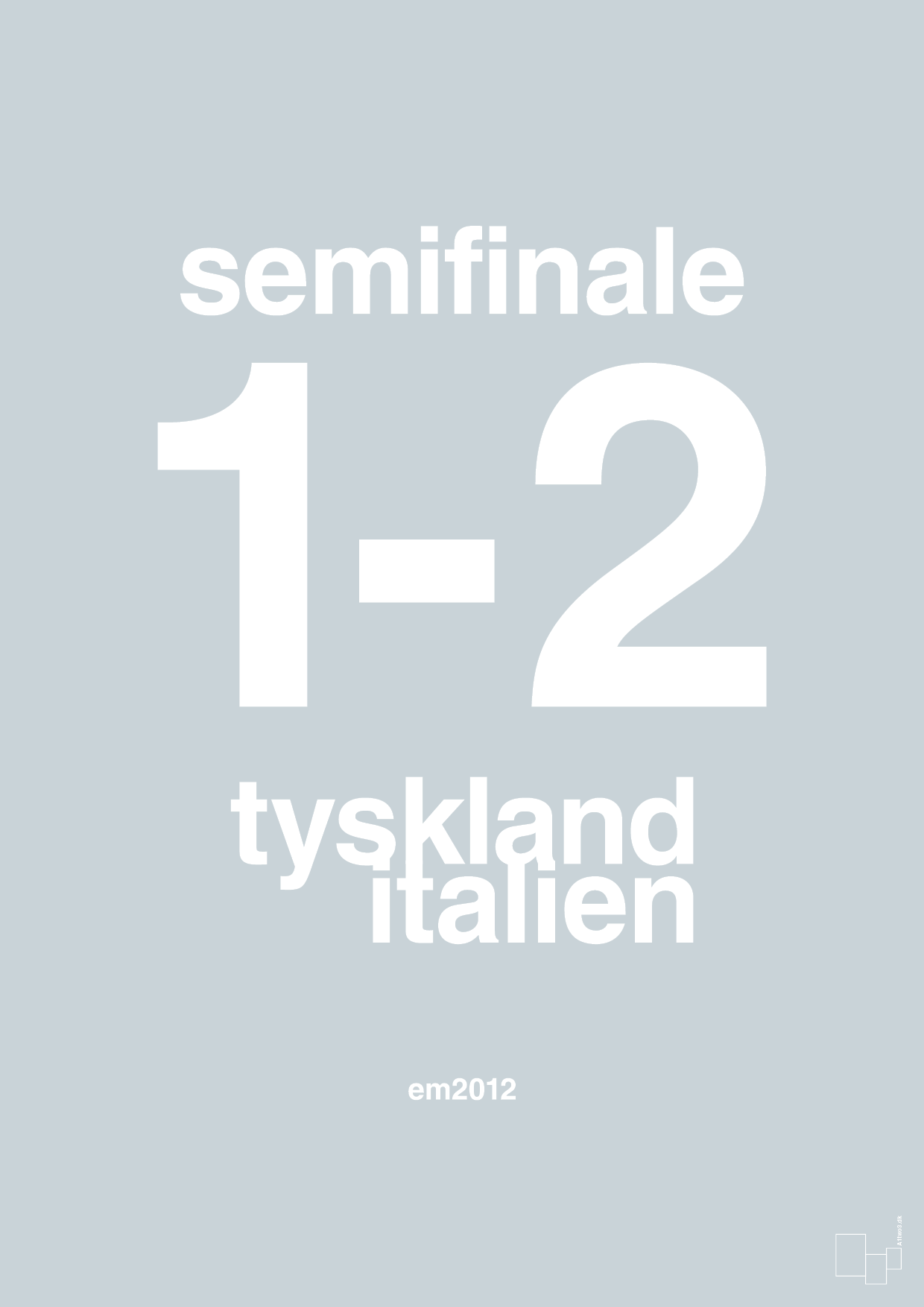 resultat for fodbold em semifinale A i 2012 - Plakat med Sport & Fritid i Light Drizzle