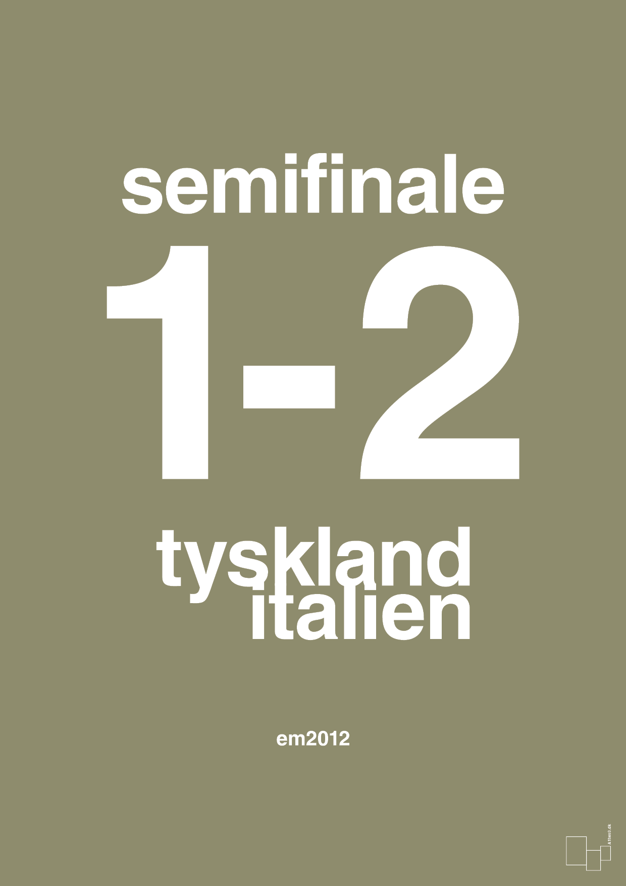 resultat for fodbold em semifinale A i 2012 - Plakat med Sport & Fritid i Misty Forrest