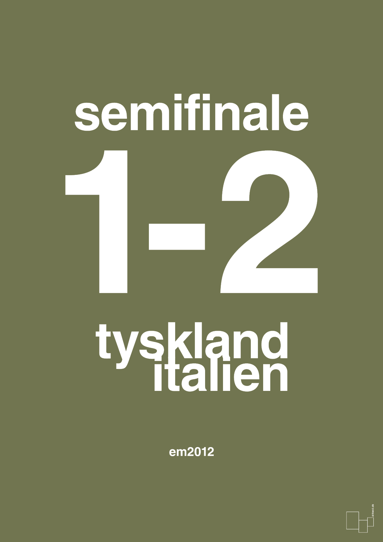 resultat for fodbold em semifinale A i 2012 - Plakat med Sport & Fritid i Secret Meadow