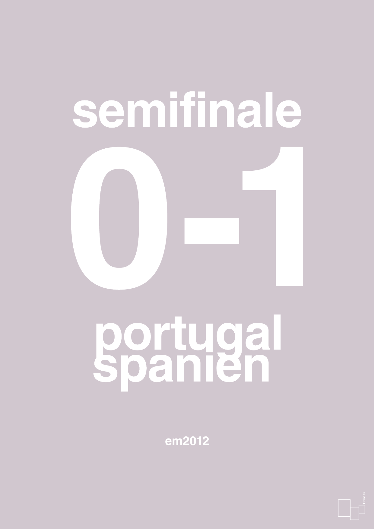 resultat for fodbold em semifinale B i 2012 - Plakat med Sport & Fritid i Dusty Lilac