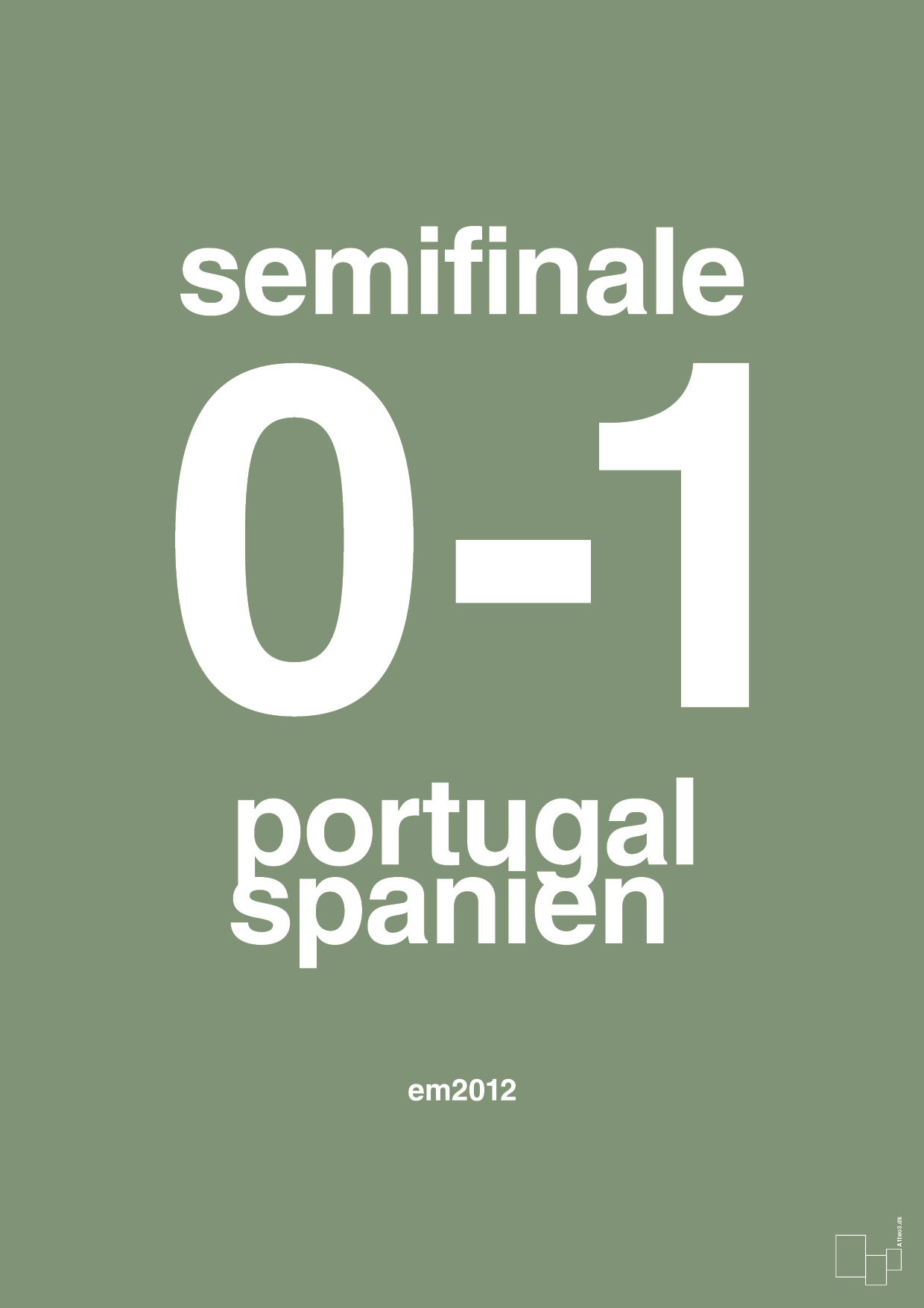resultat for fodbold em semifinale B i 2012 - Plakat med Sport & Fritid i Jade