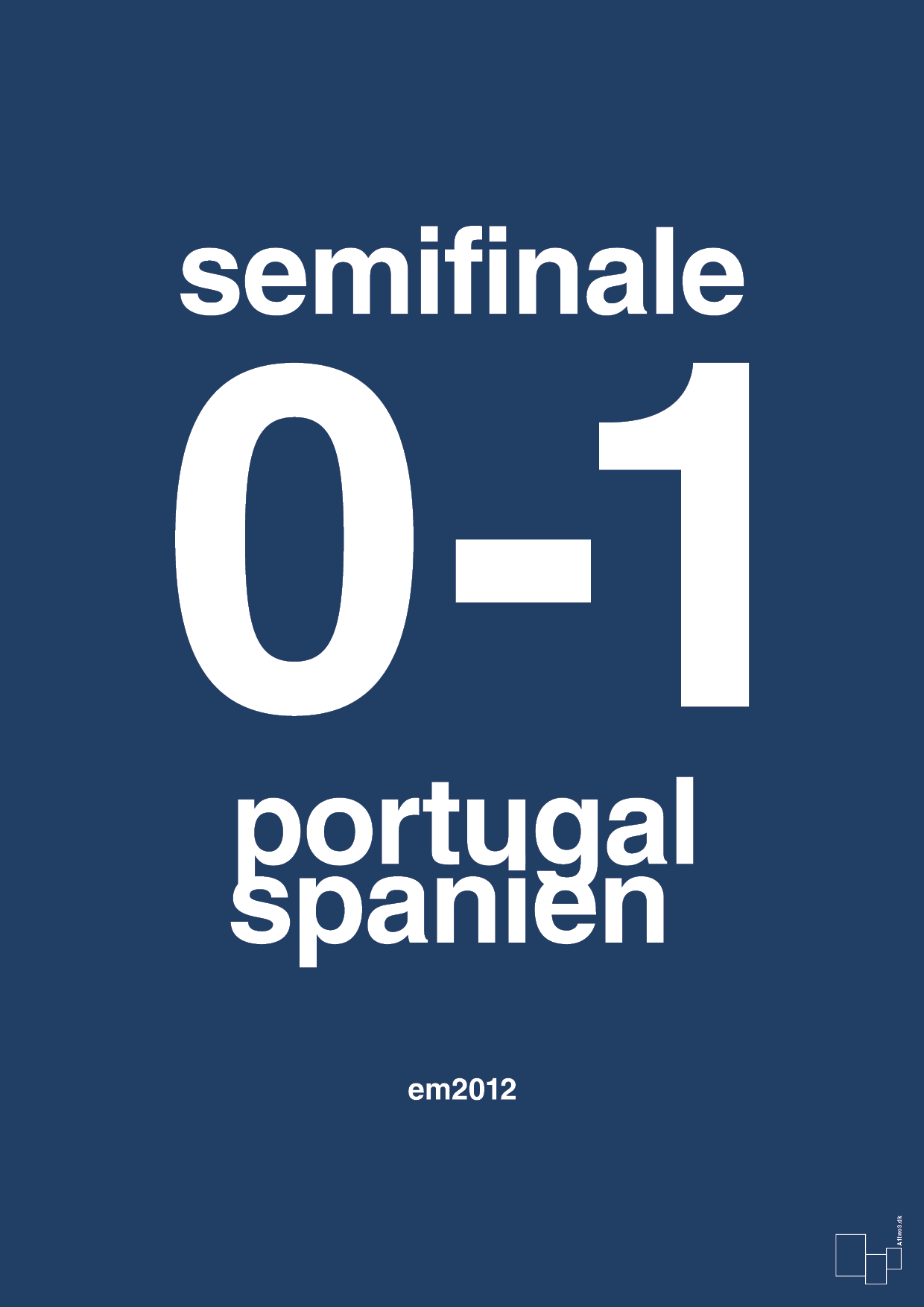 resultat for fodbold em semifinale B i 2012 - Plakat med Sport & Fritid i Lapis Blue