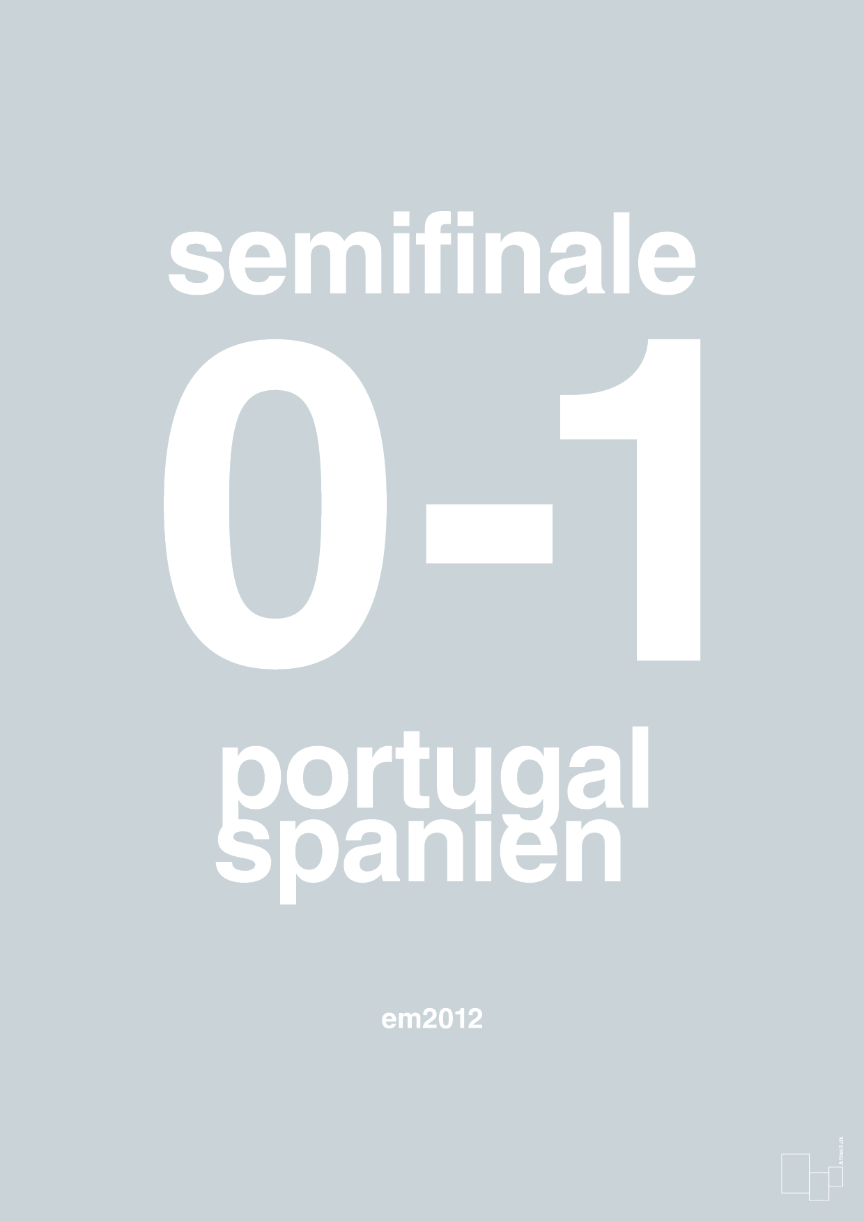 resultat for fodbold em semifinale B i 2012 - Plakat med Sport & Fritid i Light Drizzle