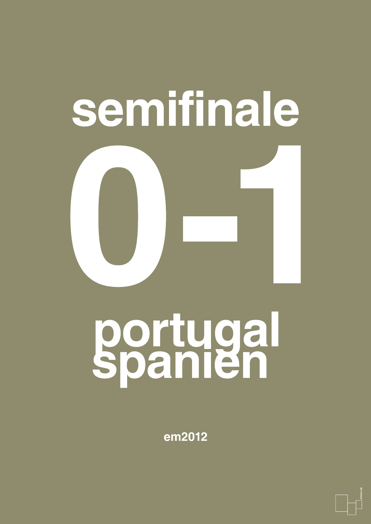 resultat for fodbold em semifinale B i 2012 - Plakat med Sport & Fritid i Misty Forrest
