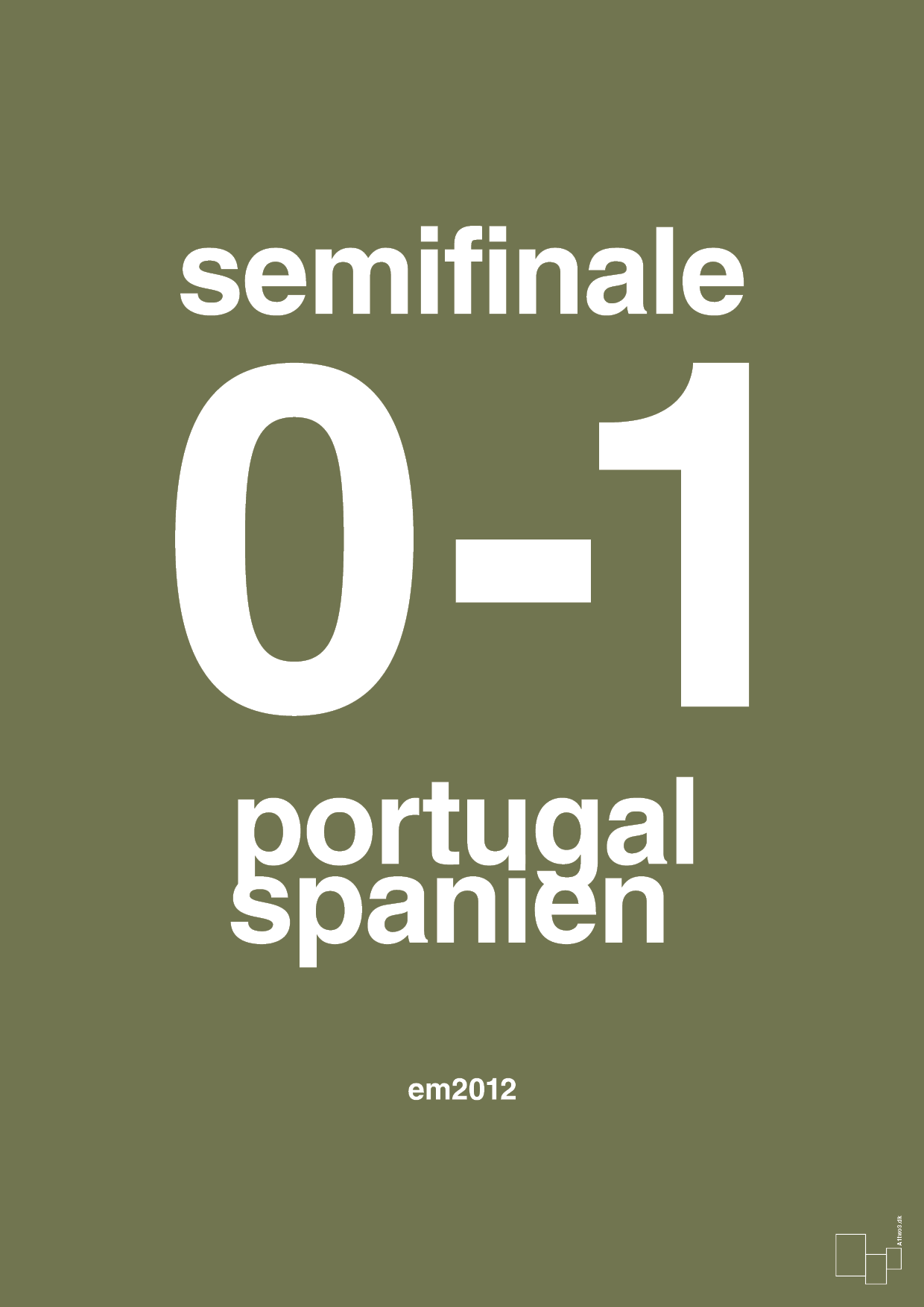 resultat for fodbold em semifinale B i 2012 - Plakat med Sport & Fritid i Secret Meadow