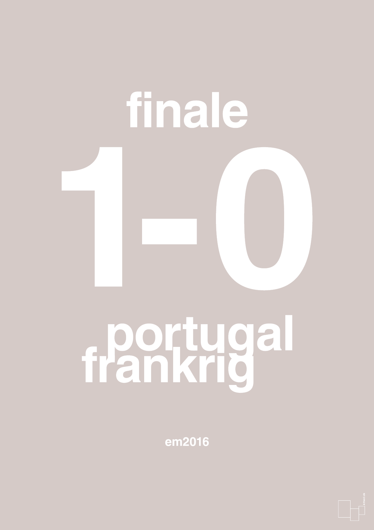resultat for fodbold em finalen i 2016 - Plakat med Sport & Fritid i Broken Beige
