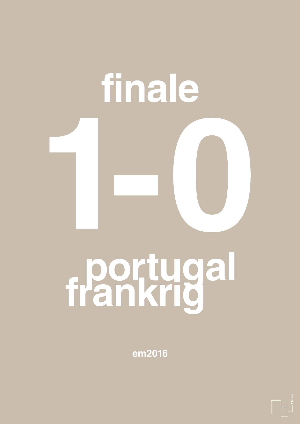 resultat for fodbold em finalen i 2016 - Plakat med Sport & Fritid i Creamy Mushroom