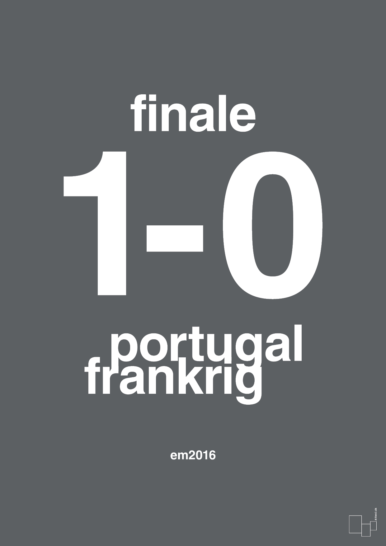 resultat for fodbold em finalen i 2016 - Plakat med Sport & Fritid i Graphic Charcoal