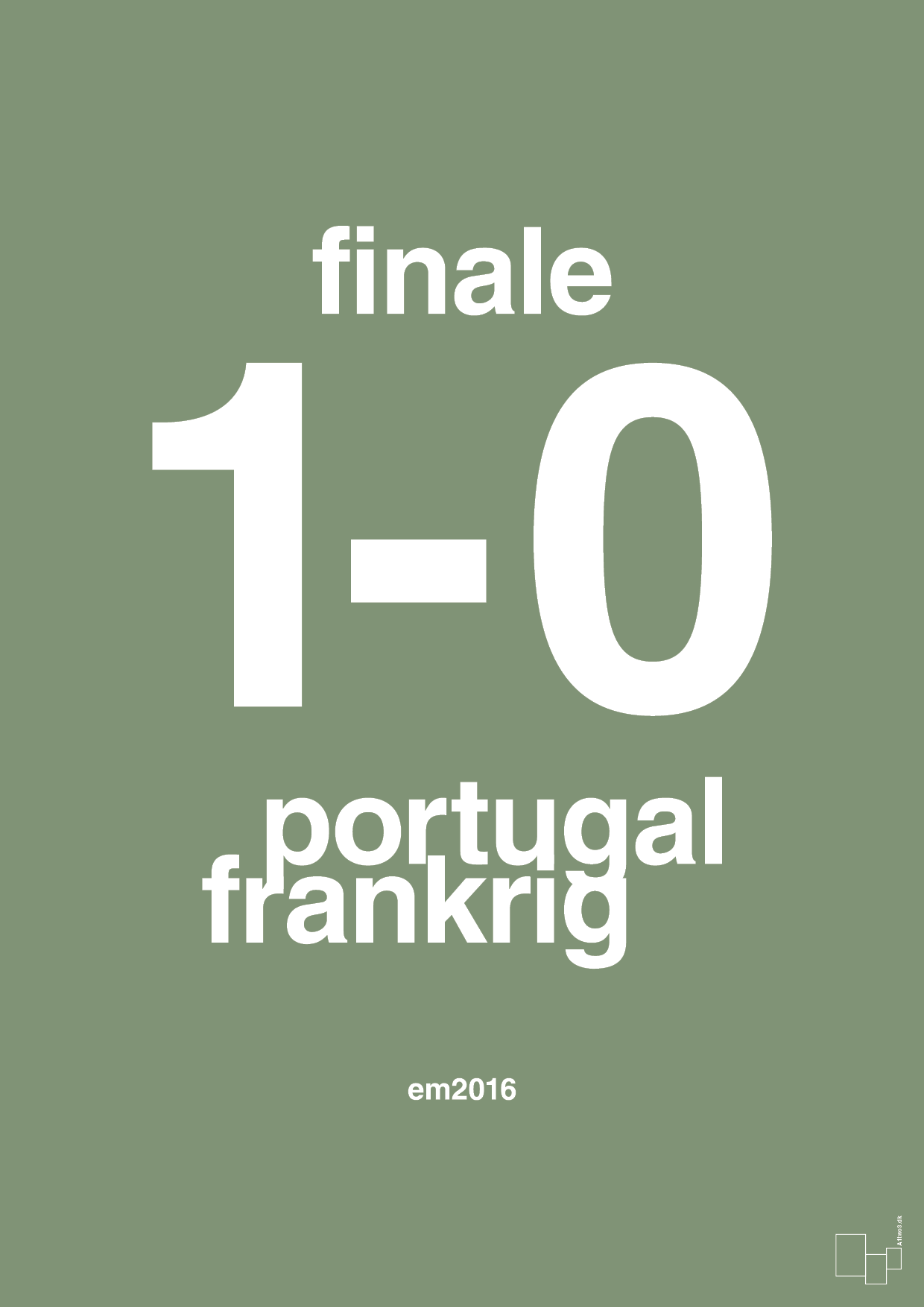 resultat for fodbold em finalen i 2016 - Plakat med Sport & Fritid i Jade