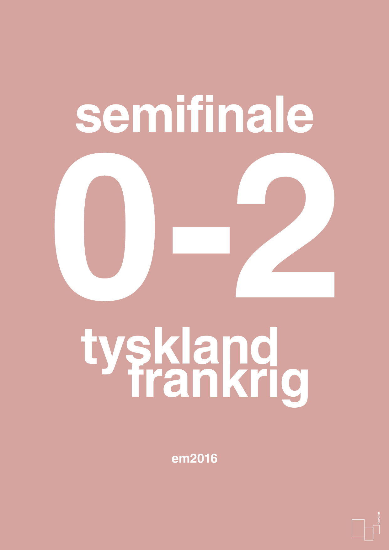 resultat for fodbold em semifinale A i 2016 - Plakat med Sport & Fritid i Bubble Shell