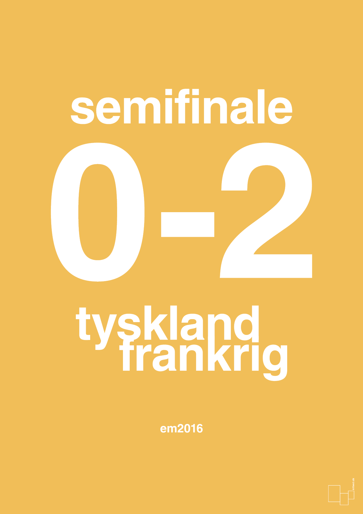 resultat for fodbold em semifinale A i 2016 - Plakat med Sport & Fritid i Honeycomb