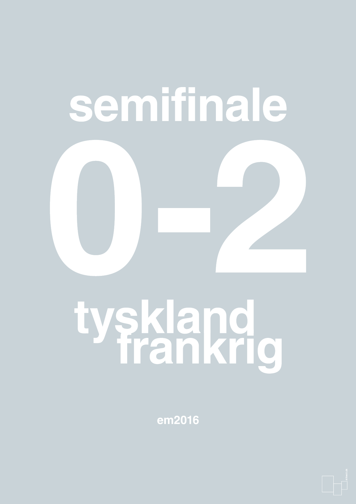 resultat for fodbold em semifinale A i 2016 - Plakat med Sport & Fritid i Light Drizzle