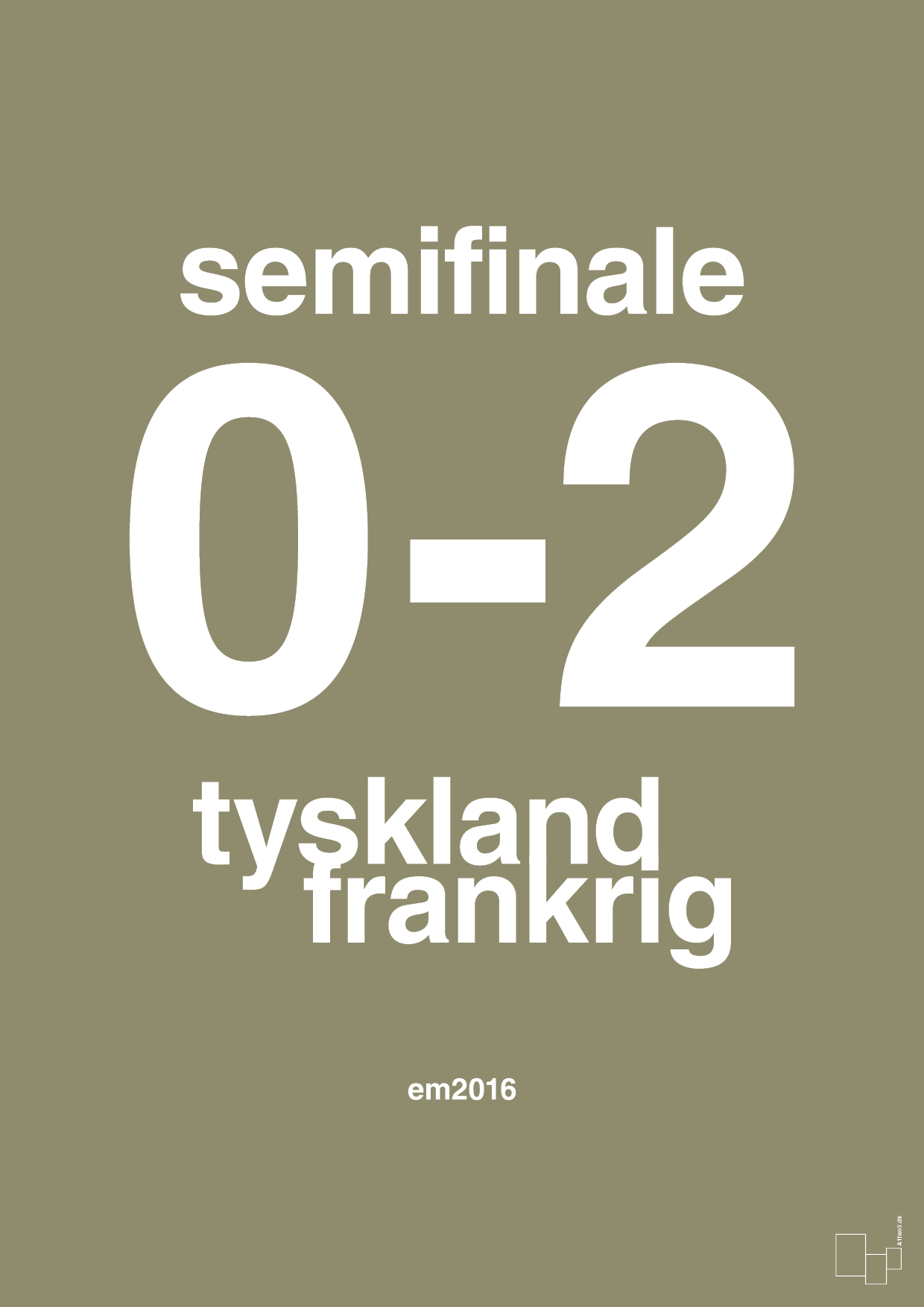 resultat for fodbold em semifinale A i 2016 - Plakat med Sport & Fritid i Misty Forrest