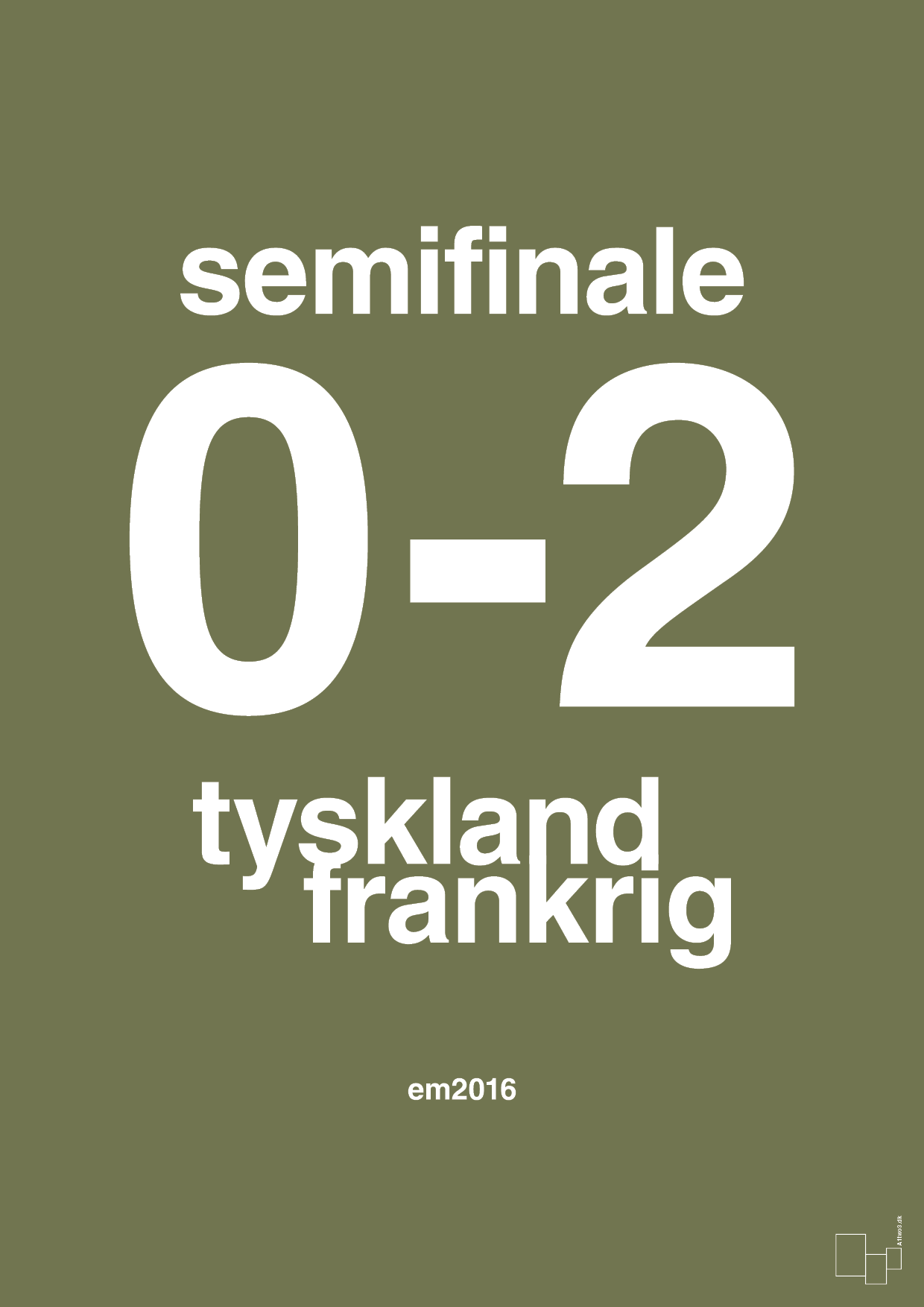 resultat for fodbold em semifinale A i 2016 - Plakat med Sport & Fritid i Secret Meadow