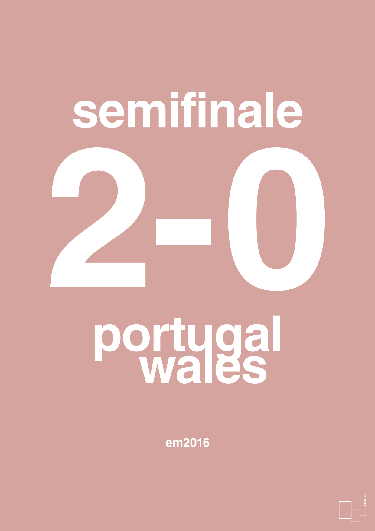 resultat for fodbold em semifinale B i 2016 - Plakat med Sport & Fritid i Bubble Shell