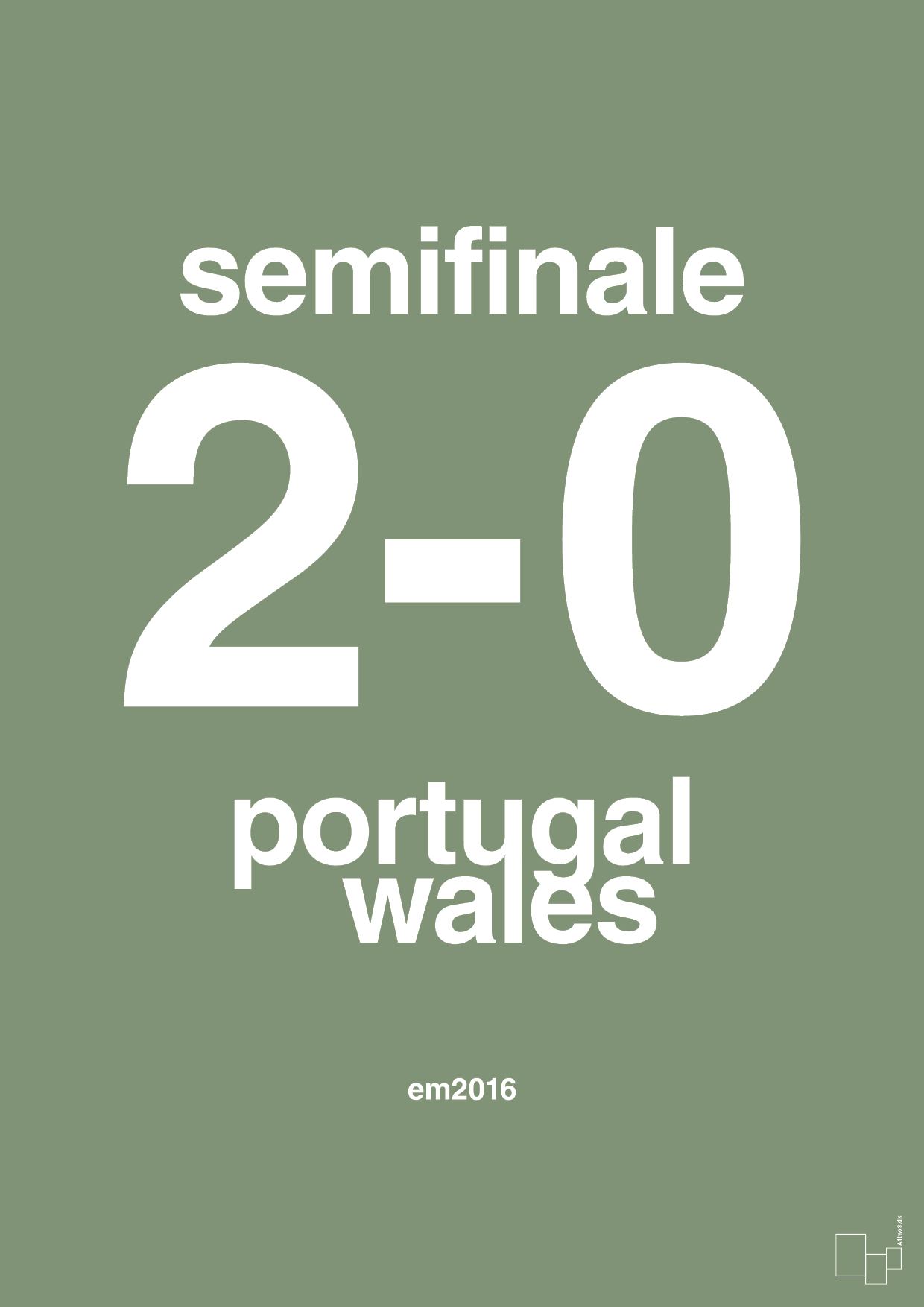 resultat for fodbold em semifinale B i 2016 - Plakat med Sport & Fritid i Jade