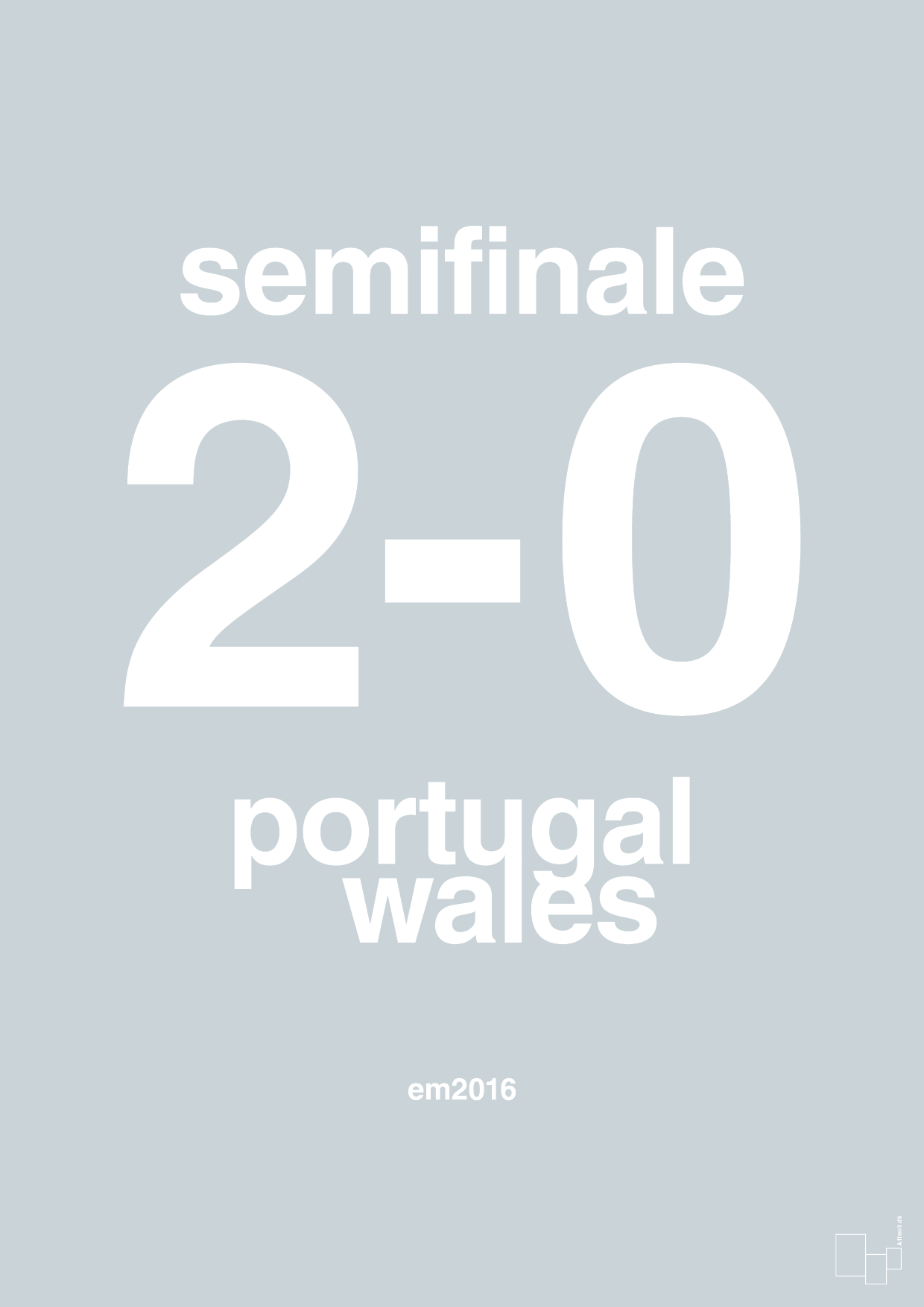 resultat for fodbold em semifinale B i 2016 - Plakat med Sport & Fritid i Light Drizzle