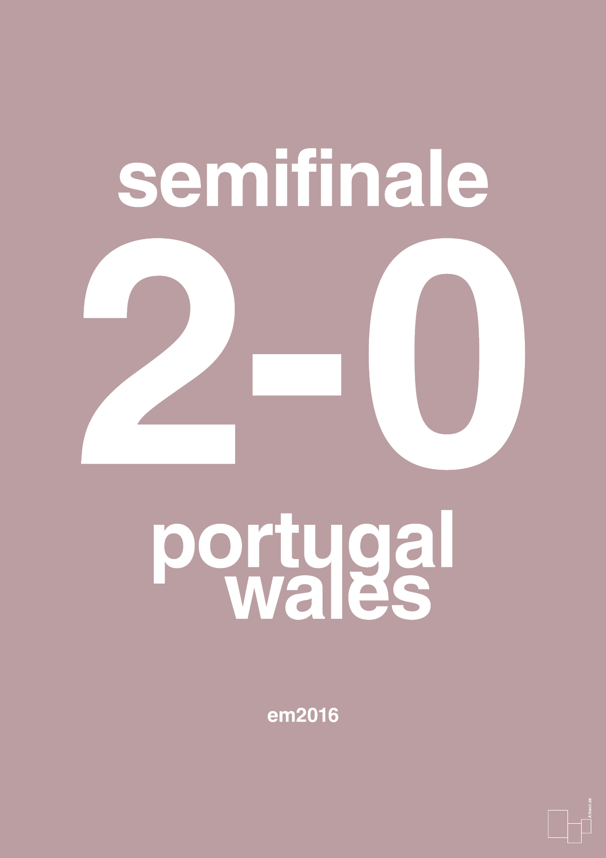 resultat for fodbold em semifinale B i 2016 - Plakat med Sport & Fritid i Light Rose