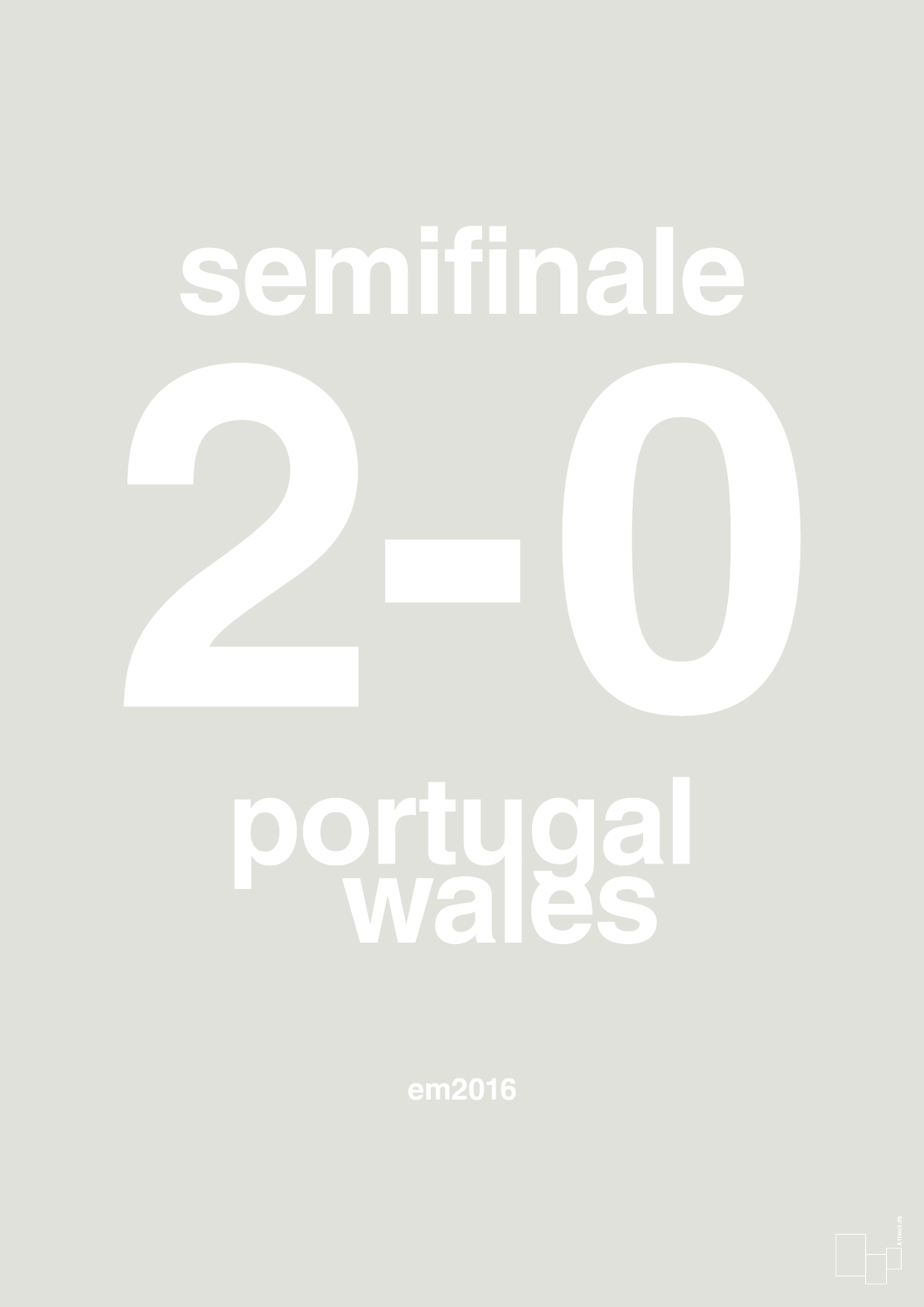 resultat for fodbold em semifinale B i 2016 - Plakat med Sport & Fritid i Painters White