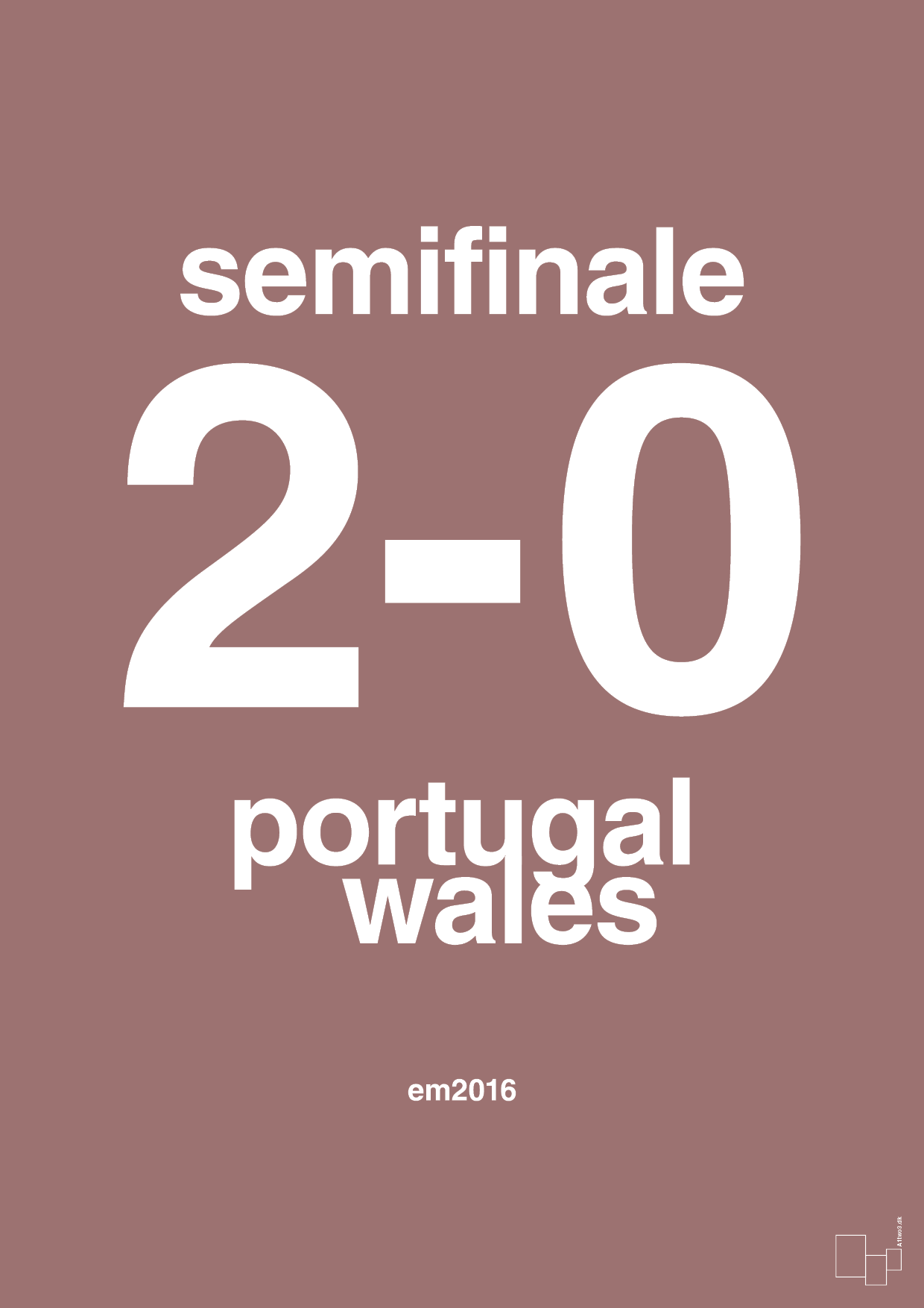 resultat for fodbold em semifinale B i 2016 - Plakat med Sport & Fritid i Plum