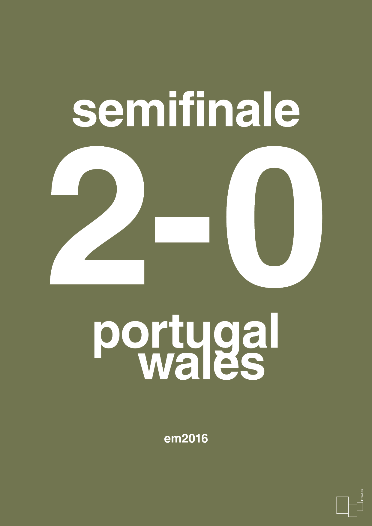 resultat for fodbold em semifinale B i 2016 - Plakat med Sport & Fritid i Secret Meadow