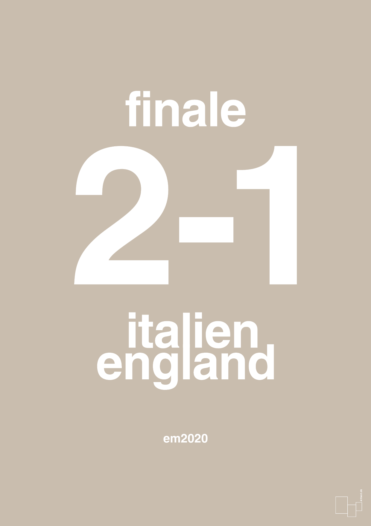 resultat for fodbold em finalen i 2020 - Plakat med Sport & Fritid i Creamy Mushroom