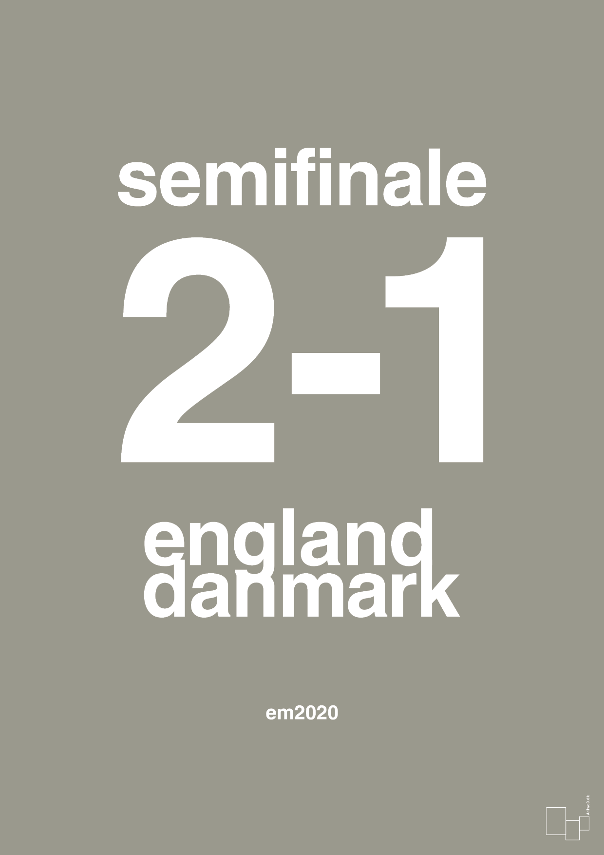 resultat for fodbold em semifinale A i 2020 - Plakat med Sport & Fritid i Battleship Gray