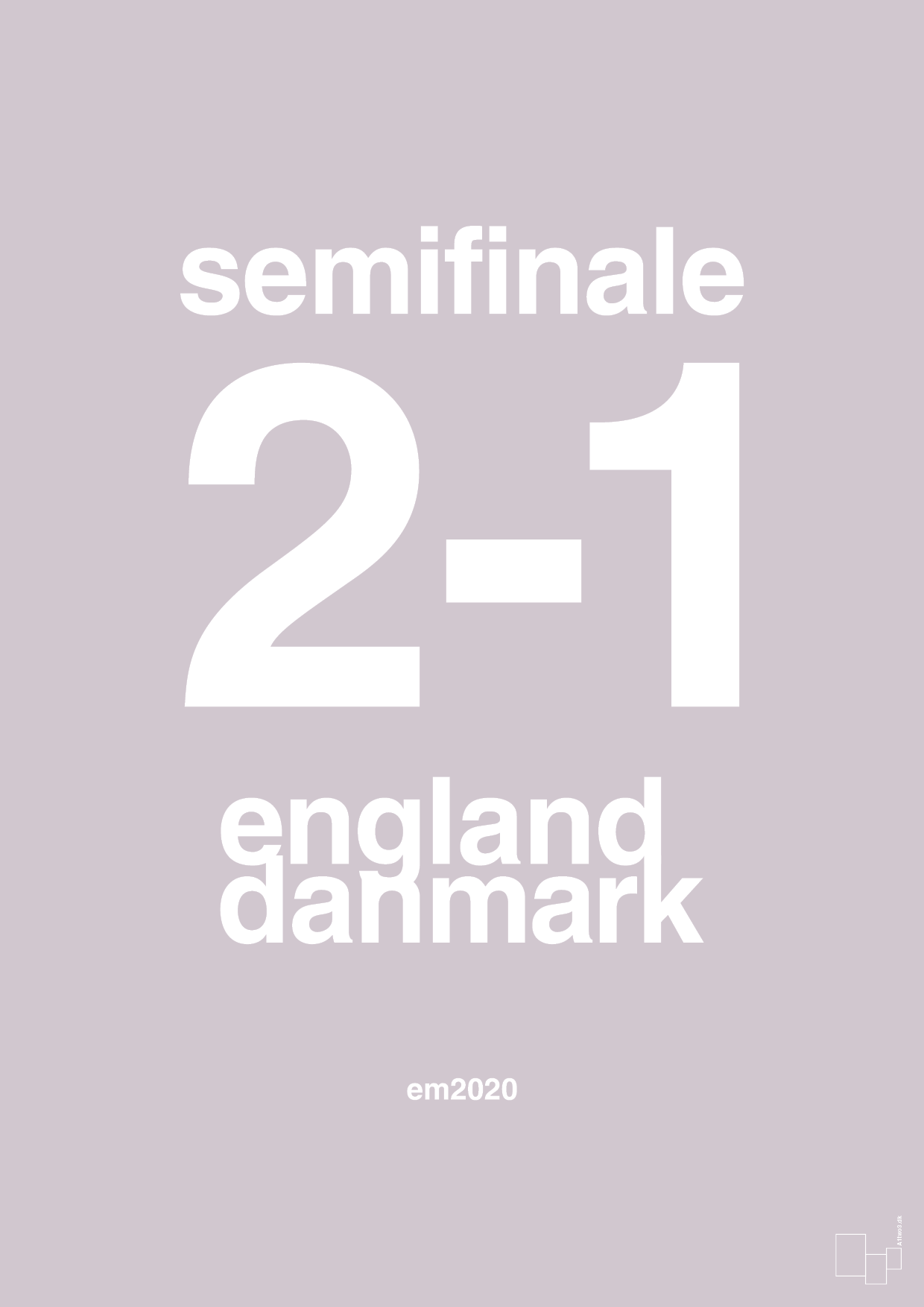 resultat for fodbold em semifinale A i 2020 - Plakat med Sport & Fritid i Dusty Lilac