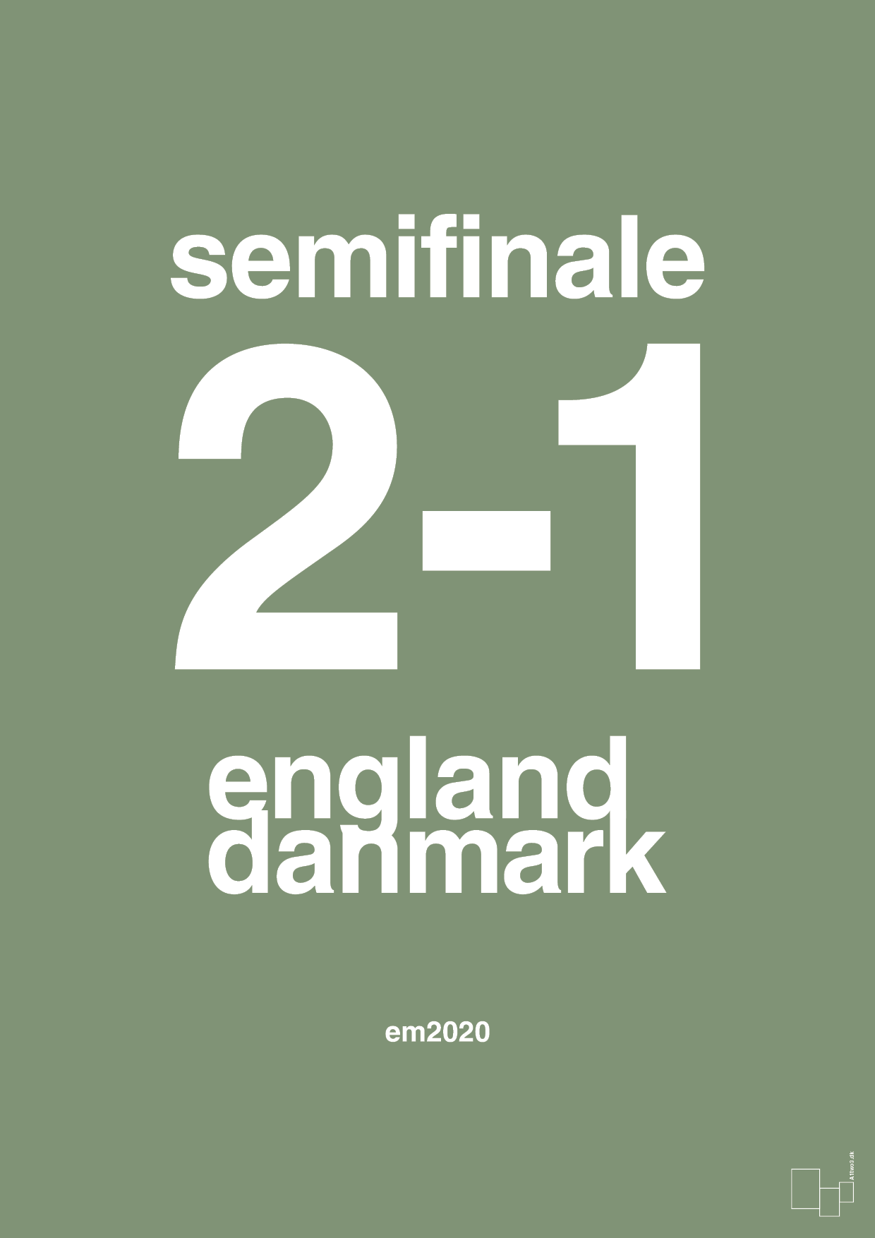 resultat for fodbold em semifinale A i 2020 - Plakat med Sport & Fritid i Jade