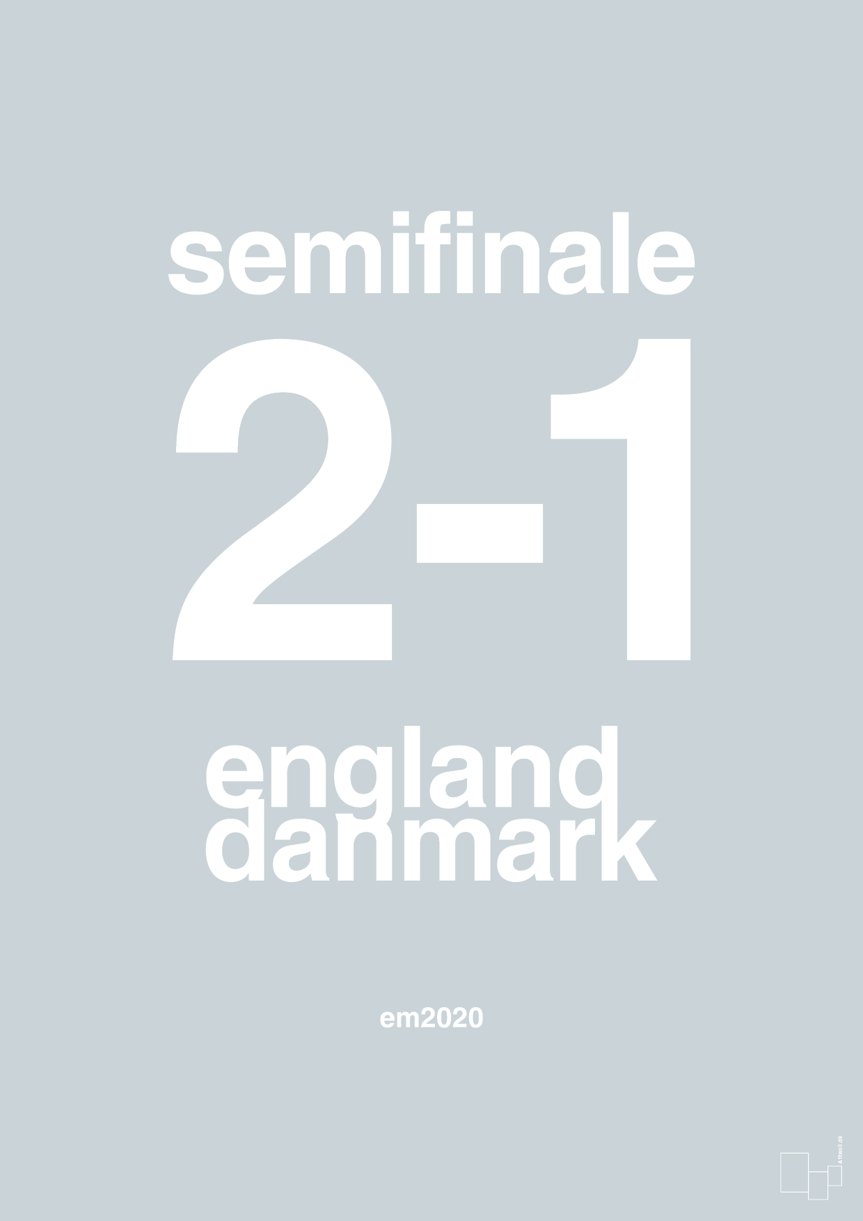 resultat for fodbold em semifinale A i 2020 - Plakat med Sport & Fritid i Light Drizzle