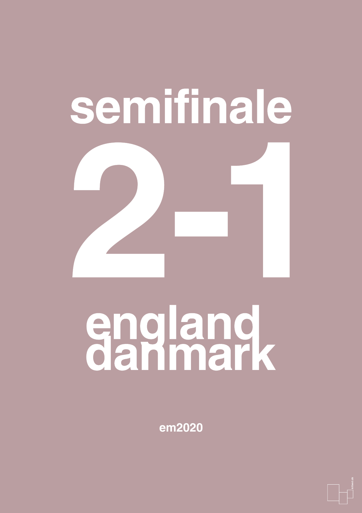 resultat for fodbold em semifinale A i 2020 - Plakat med Sport & Fritid i Light Rose