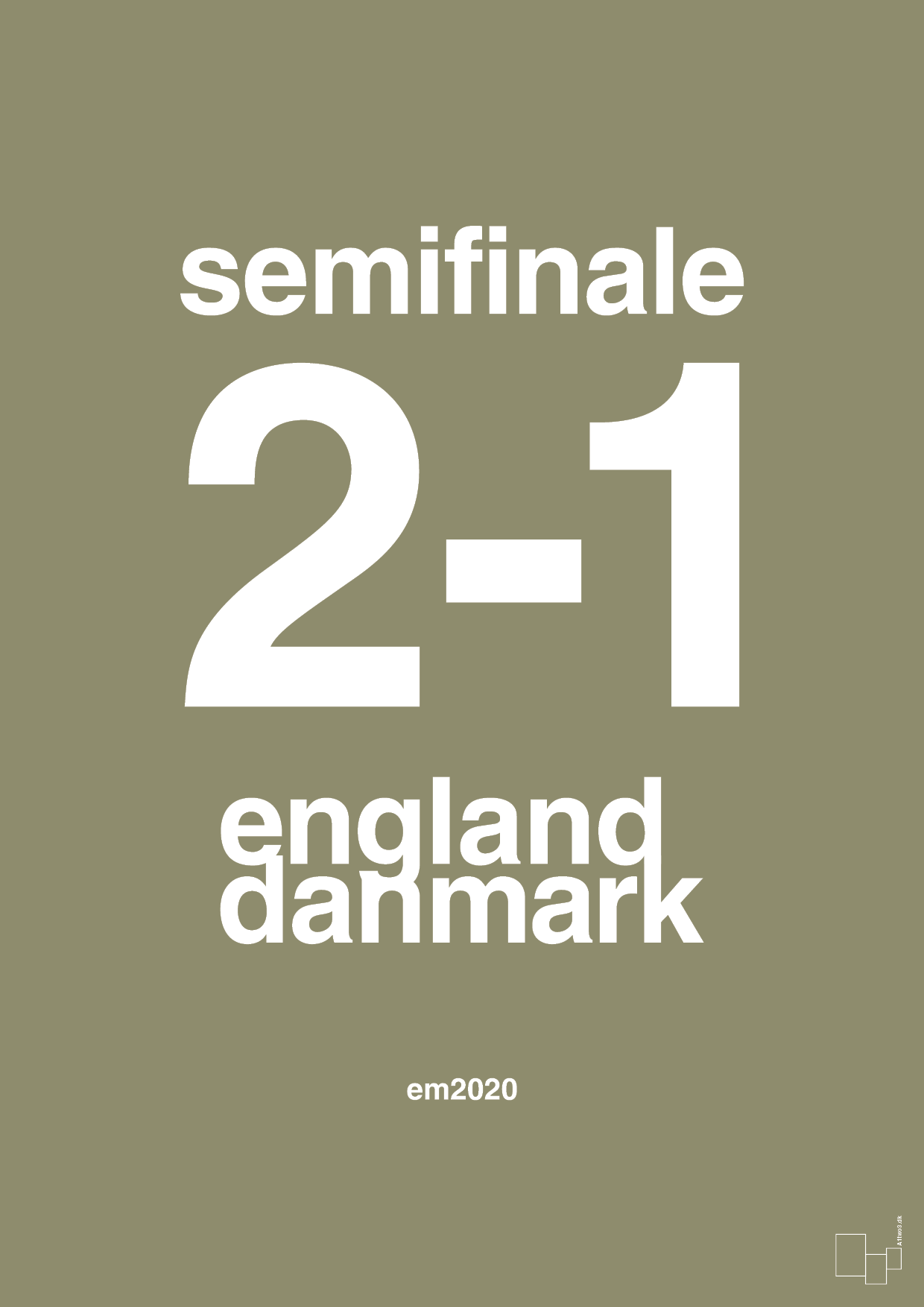 resultat for fodbold em semifinale A i 2020 - Plakat med Sport & Fritid i Misty Forrest