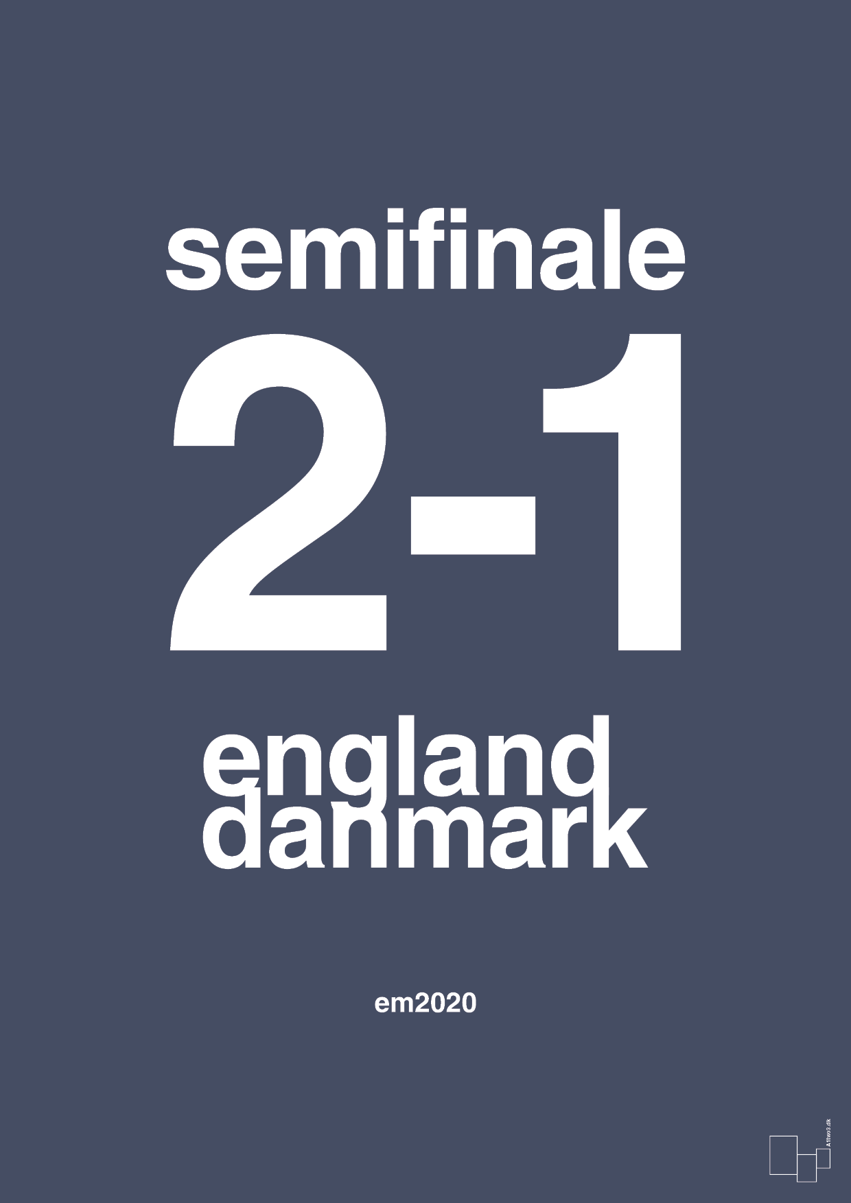 resultat for fodbold em semifinale A i 2020 - Plakat med Sport & Fritid i Petrol