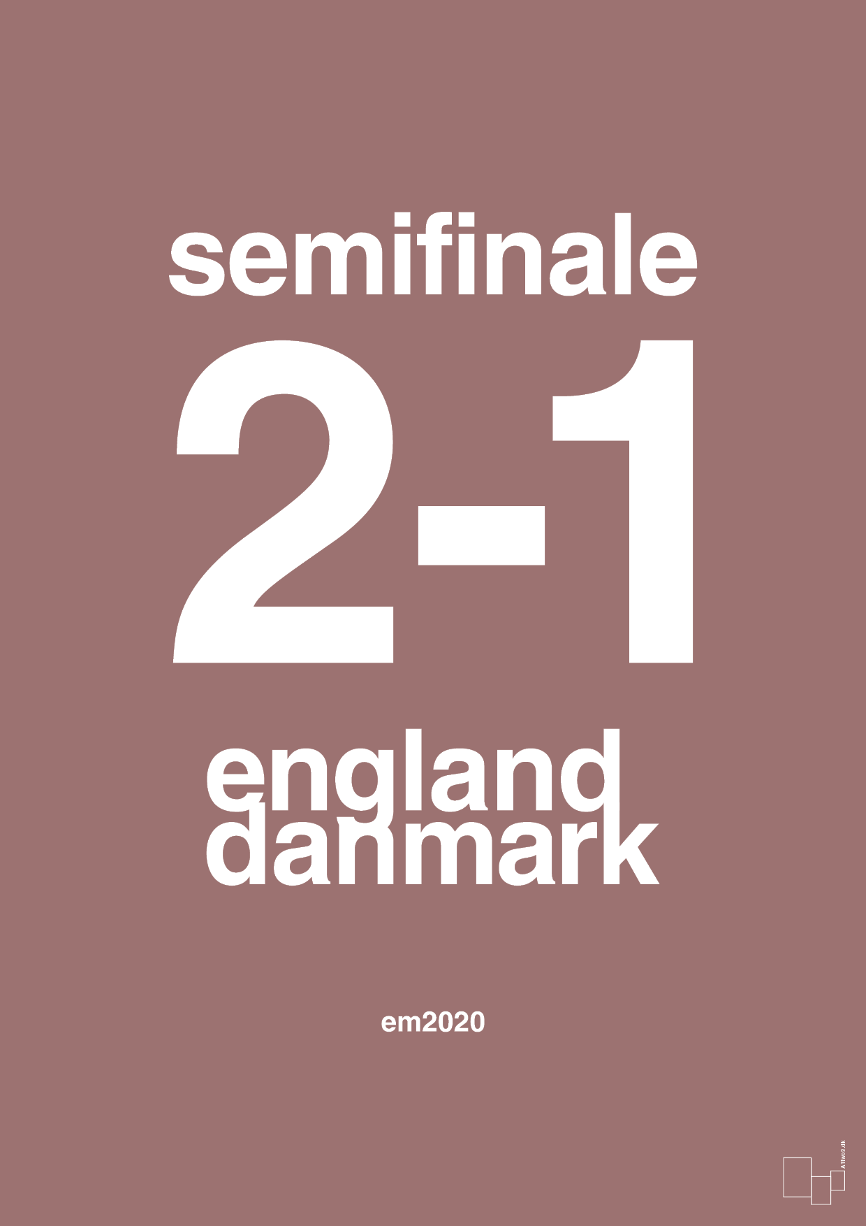 resultat for fodbold em semifinale A i 2020 - Plakat med Sport & Fritid i Plum