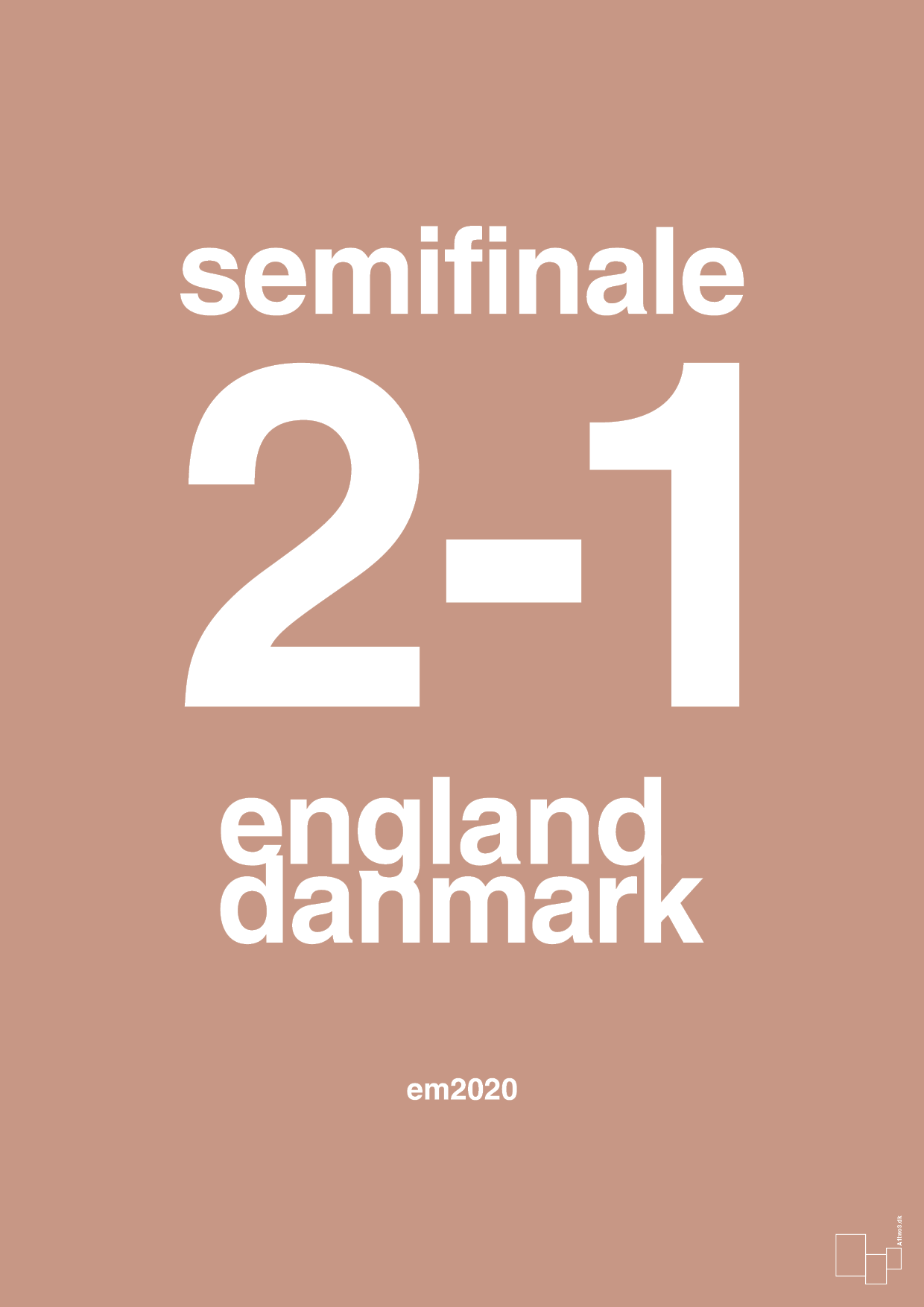 resultat for fodbold em semifinale A i 2020 - Plakat med Sport & Fritid i Powder