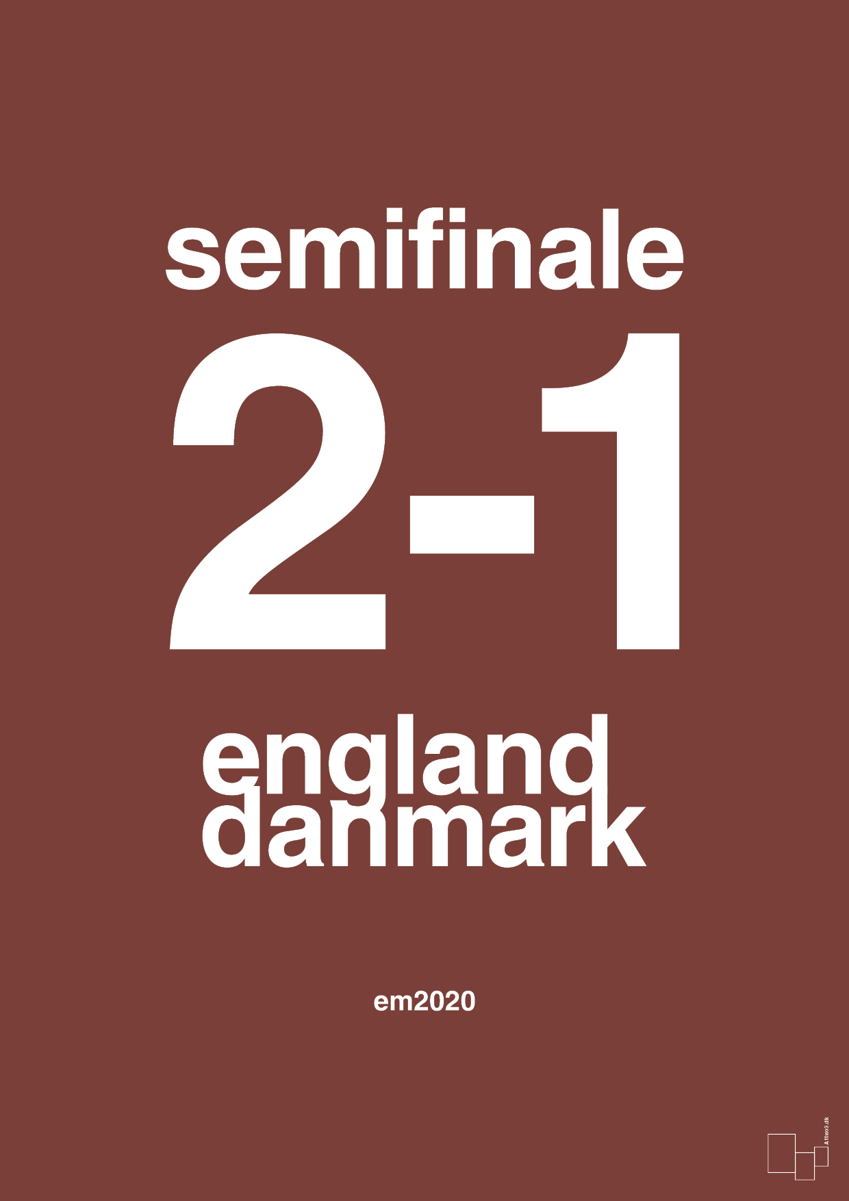 resultat for fodbold em semifinale A i 2020 - Plakat med Sport & Fritid i Red Pepper