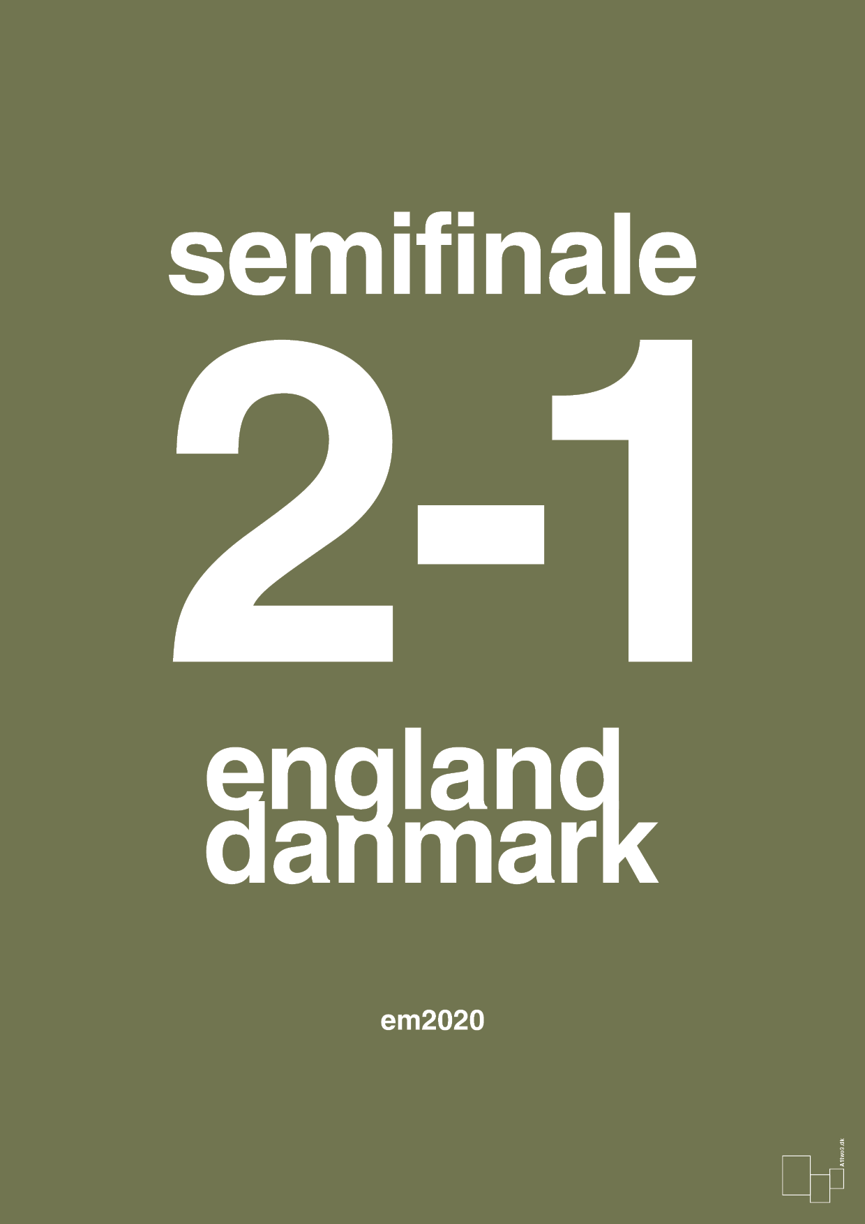 resultat for fodbold em semifinale A i 2020 - Plakat med Sport & Fritid i Secret Meadow