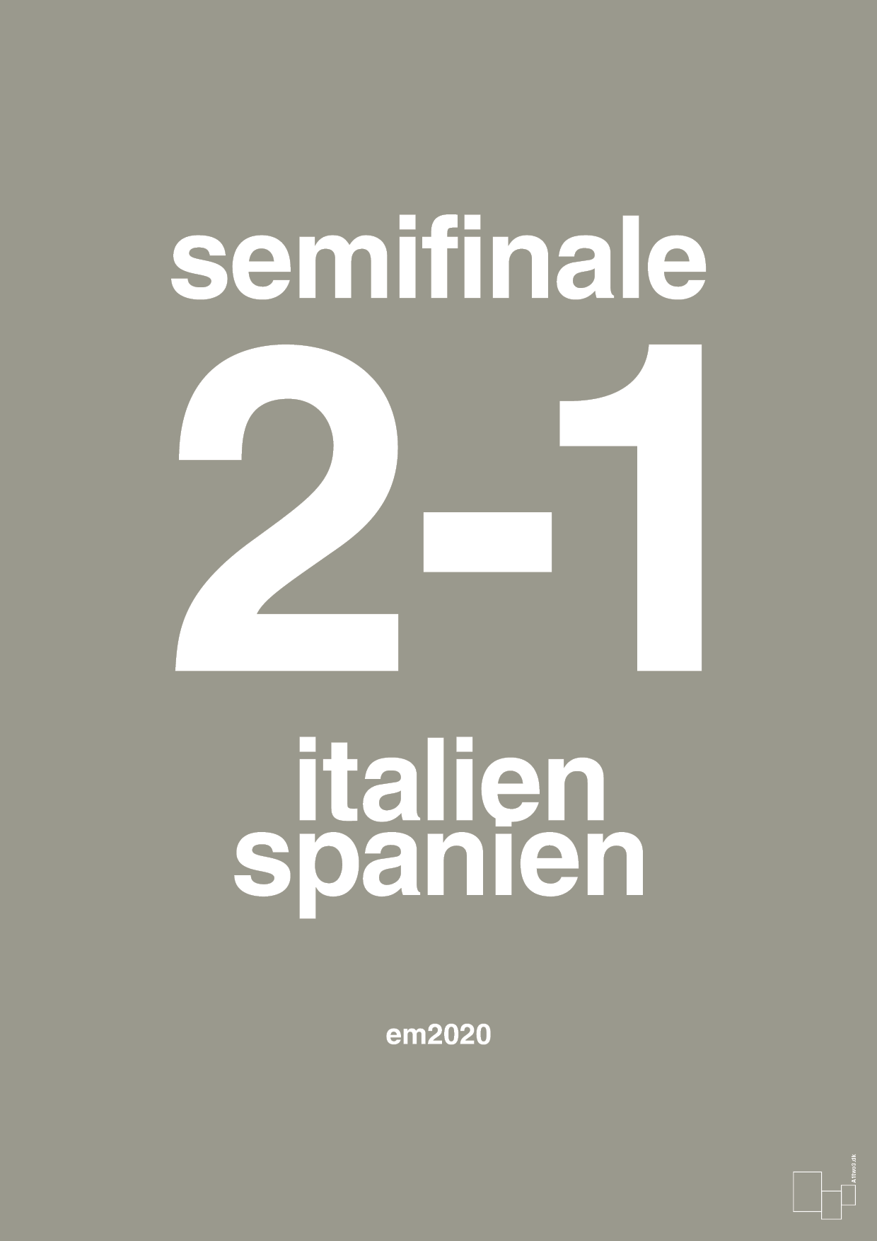 resultat for fodbold em semifinale B i 2020 - Plakat med Sport & Fritid i Battleship Gray
