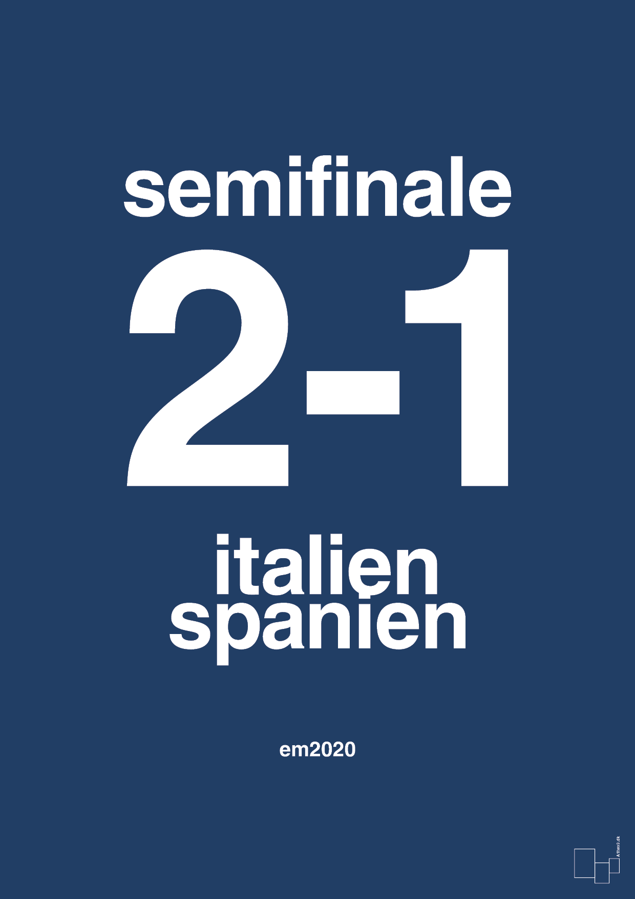 resultat for fodbold em semifinale B i 2020 - Plakat med Sport & Fritid i Lapis Blue