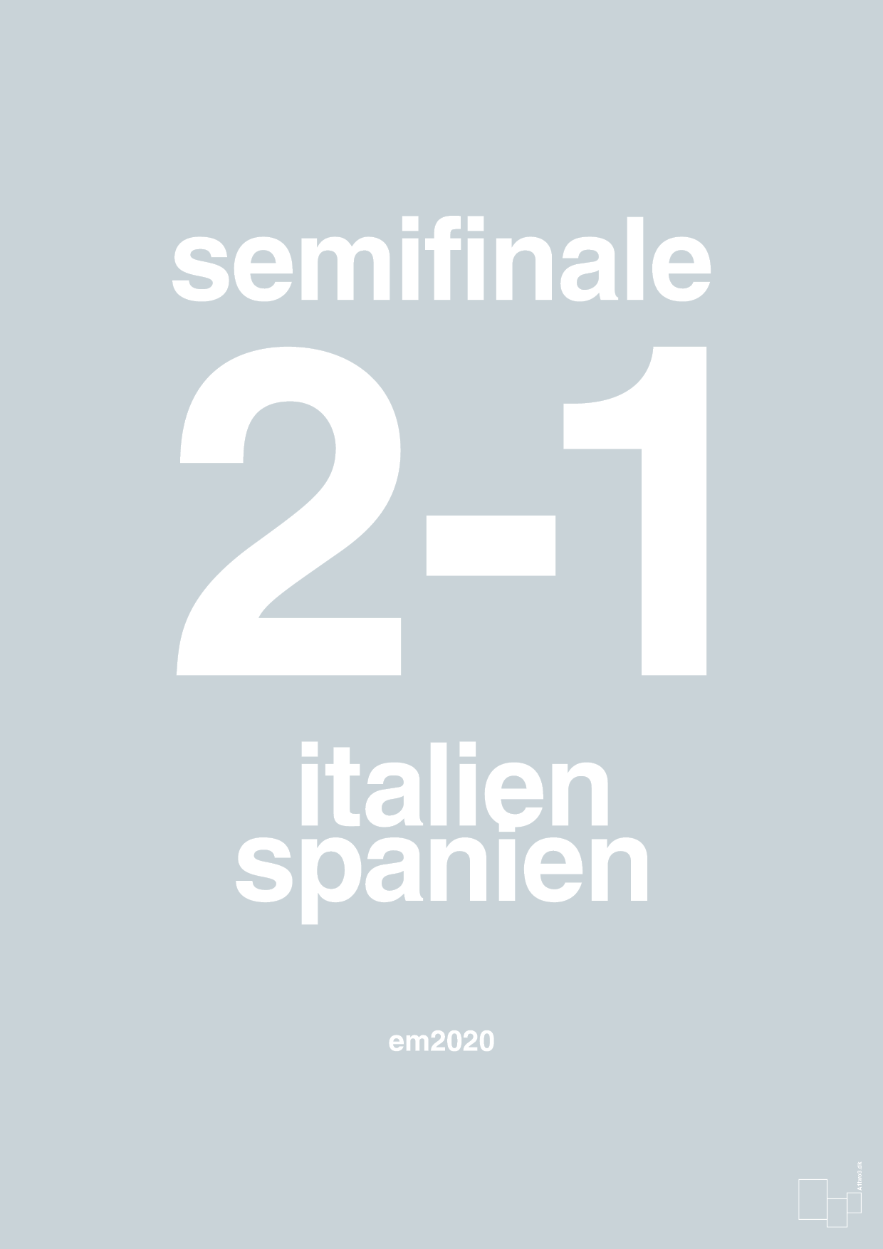 resultat for fodbold em semifinale B i 2020 - Plakat med Sport & Fritid i Light Drizzle