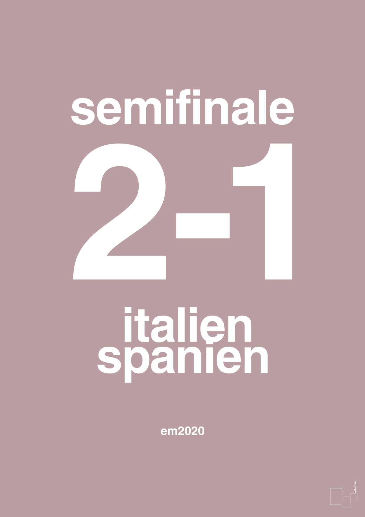 resultat for fodbold em semifinale B i 2020 - Plakat med Sport & Fritid i Light Rose