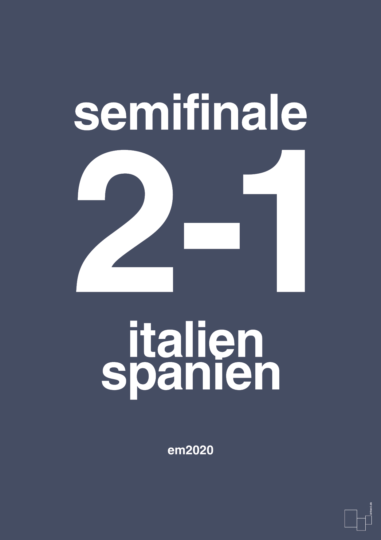 resultat for fodbold em semifinale B i 2020 - Plakat med Sport & Fritid i Petrol
